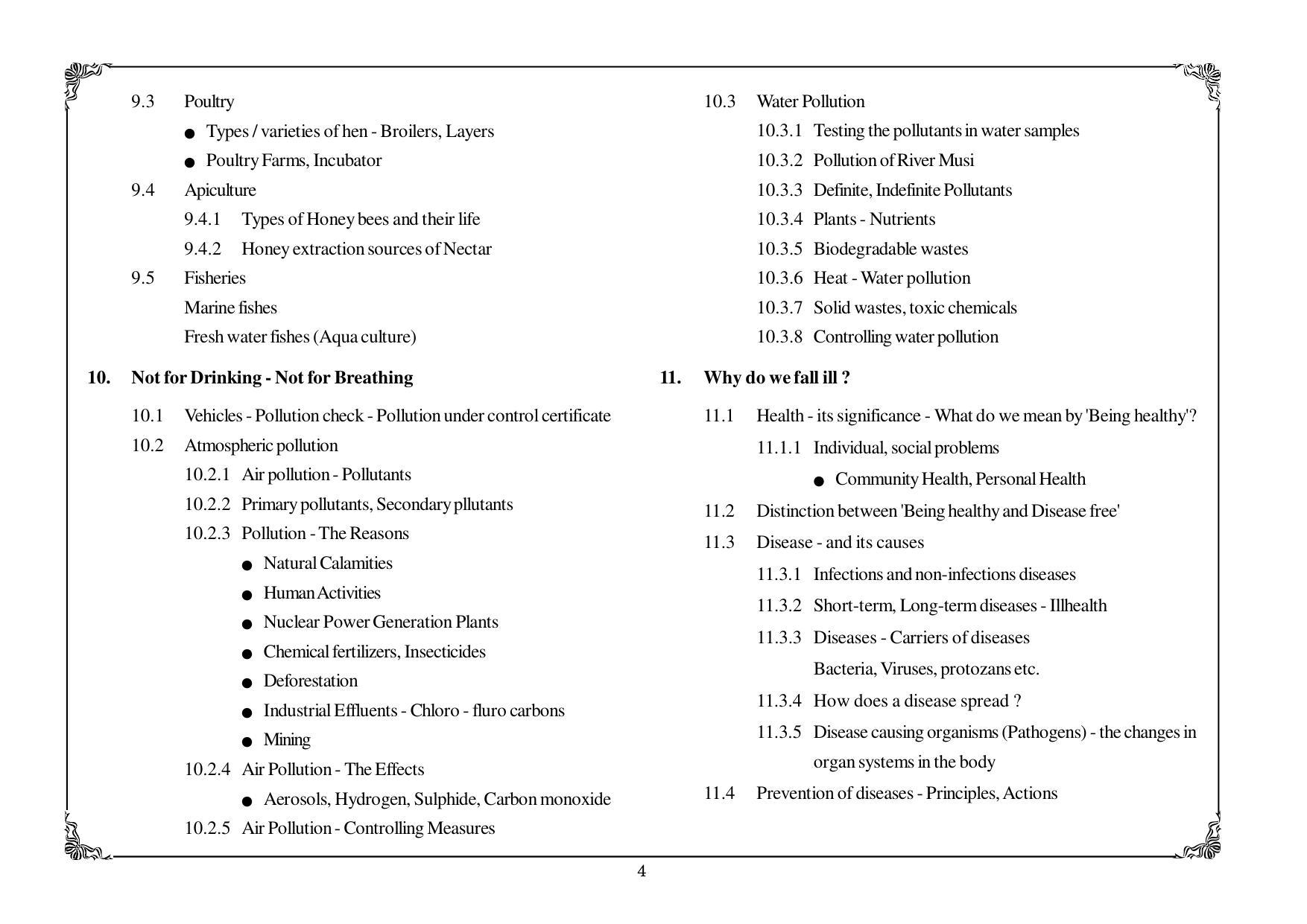 Telangana Baord Biology Syllabus (Classes VIII to X) - Page 4