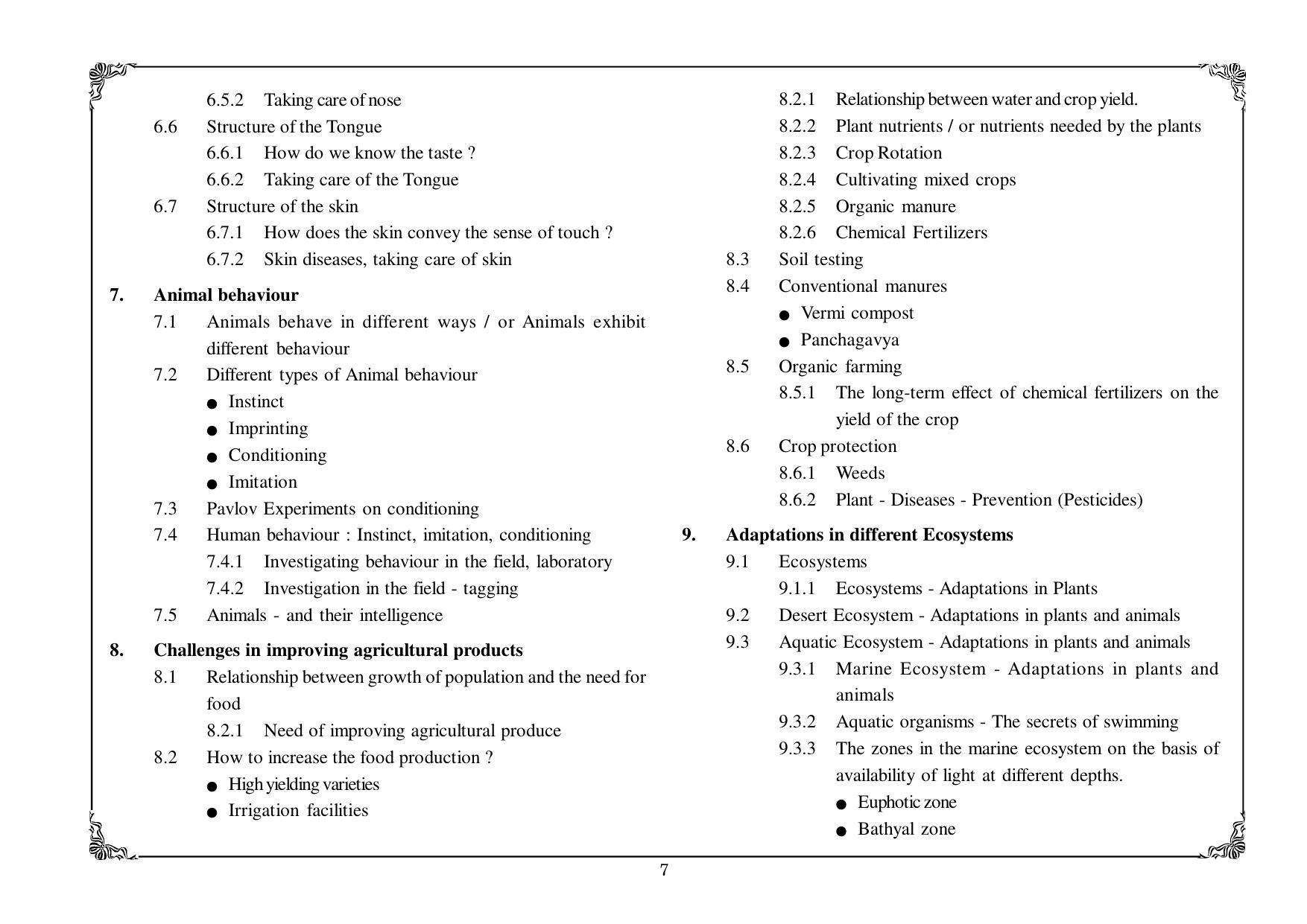 Telangana Baord Biology Syllabus (Classes VIII to X) - Page 7