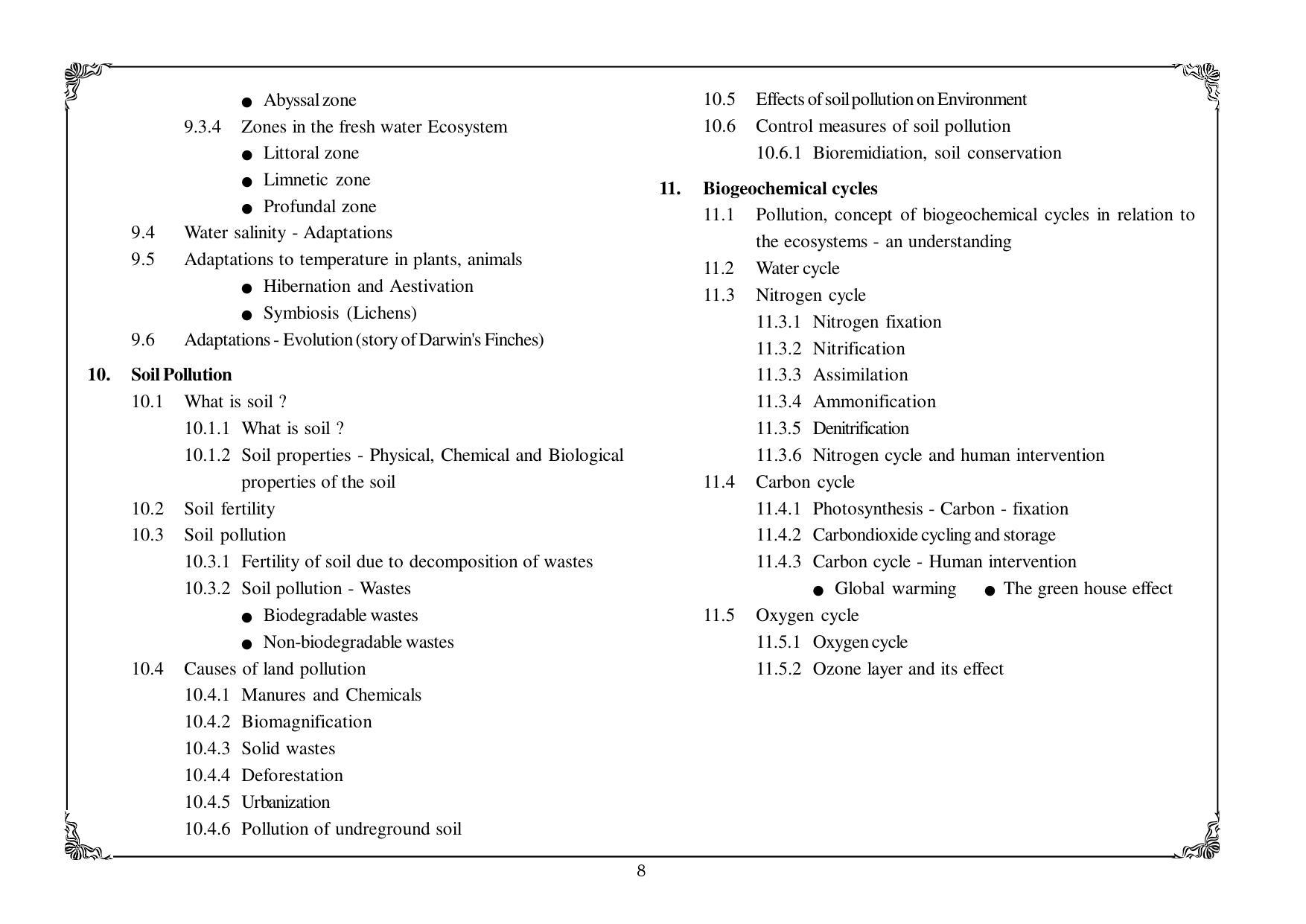 Telangana Baord Biology Syllabus (Classes VIII to X) - Page 8