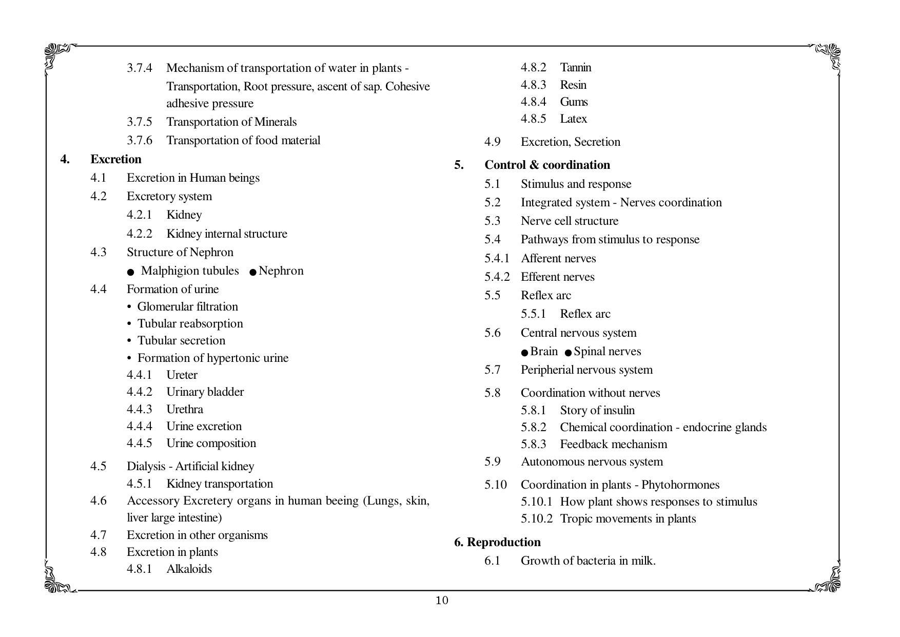Telangana Baord Biology Syllabus (Classes VIII to X) - Page 10