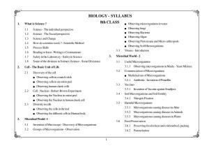 Telangana Baord Biology Syllabus (Classes VIII to X)