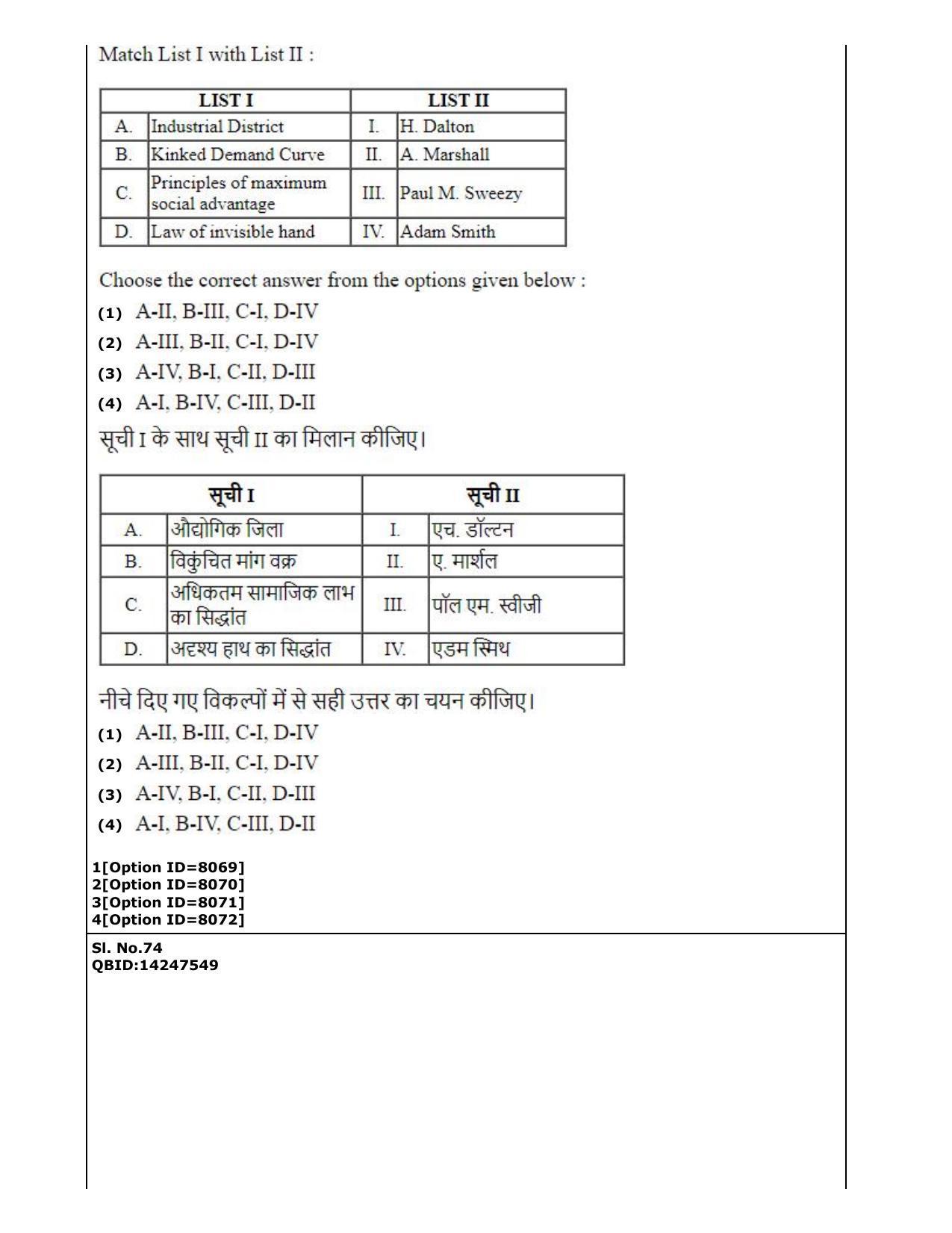CUET (PG) 2022: PGQP-44 Economics (3-09-2022) Question Paper - Page 38