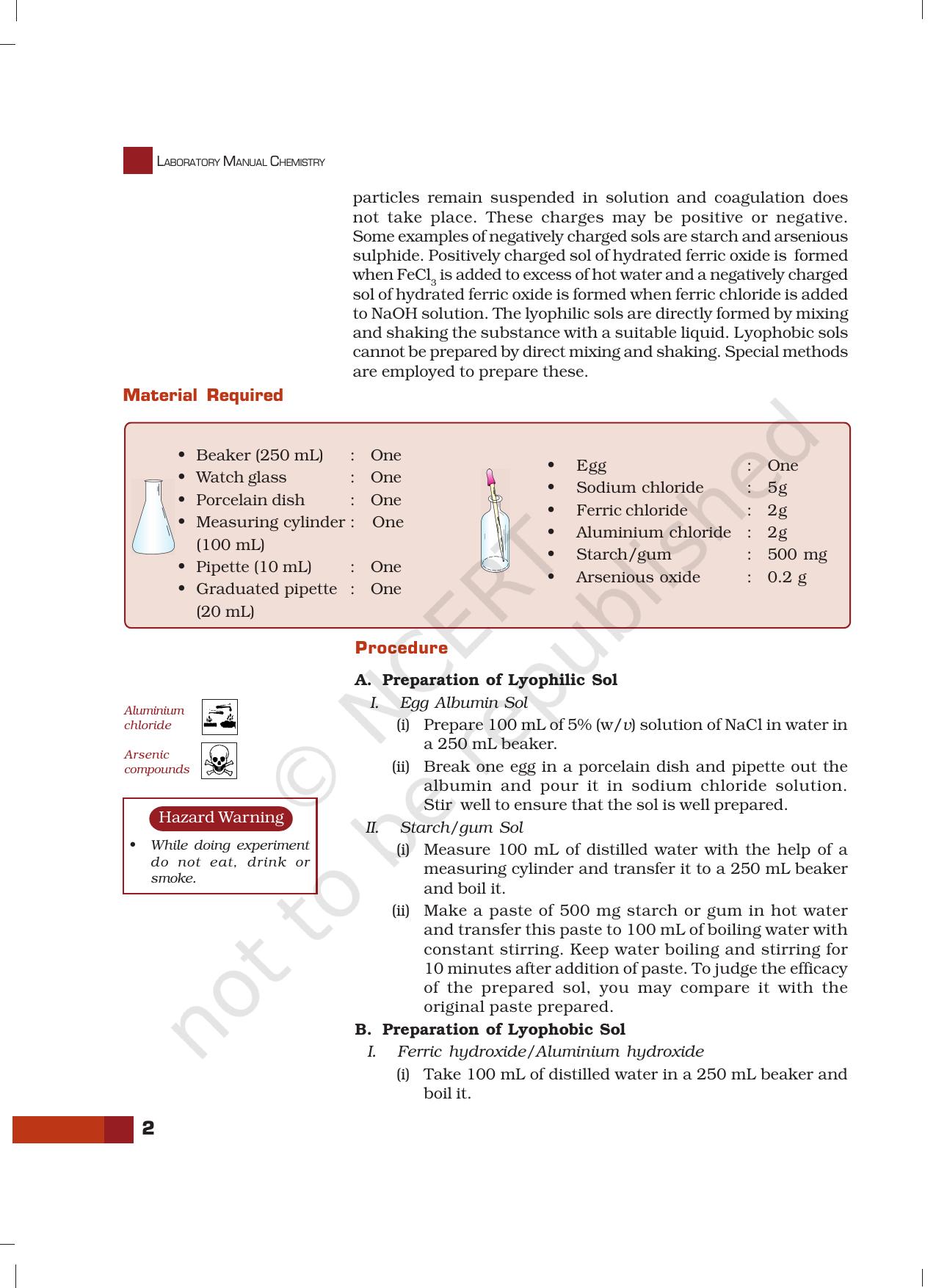 NCERT Laboratory Manuals for Class XII Chemistry - Unit 1 (Colloids) - Page 2
