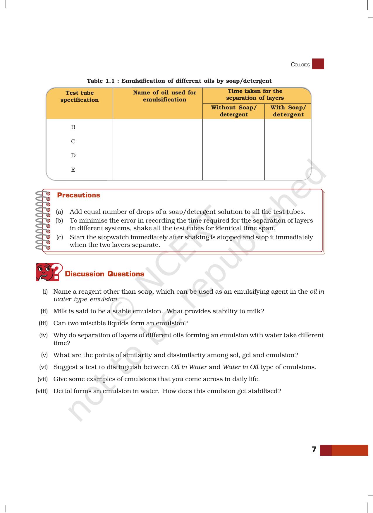 NCERT Laboratory Manuals for Class XII Chemistry - Unit 1 (Colloids) - Page 7