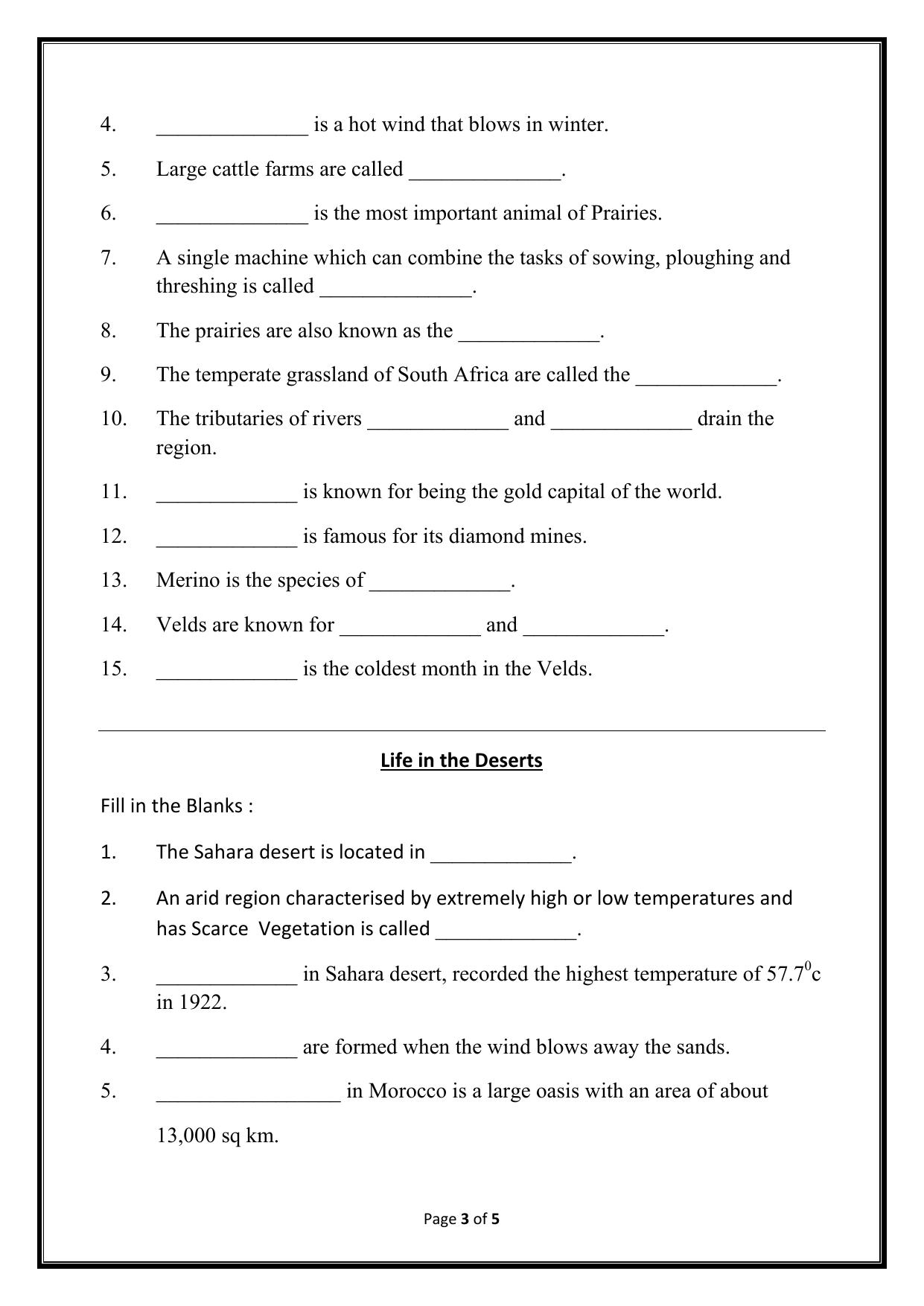 CBSE Worksheets for Class 7 Geography Assignment 2 - Page 3