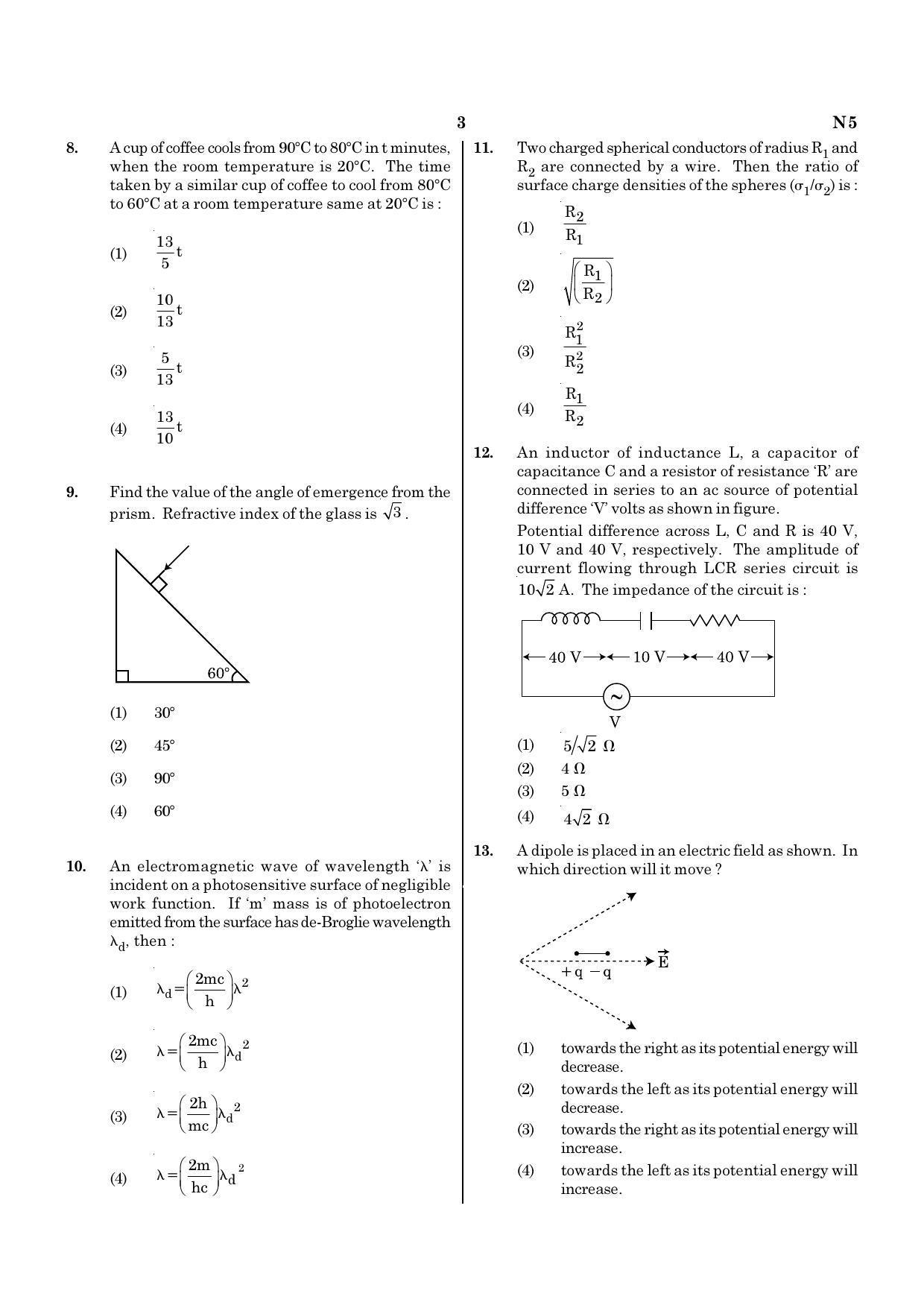 NEET N5 2021 Question Paper - Page 3