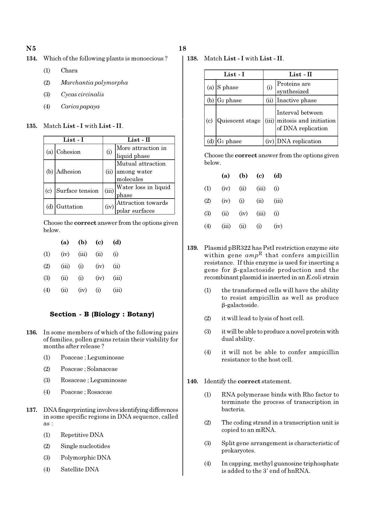 NEET N5 2021 Question Paper - Page 18