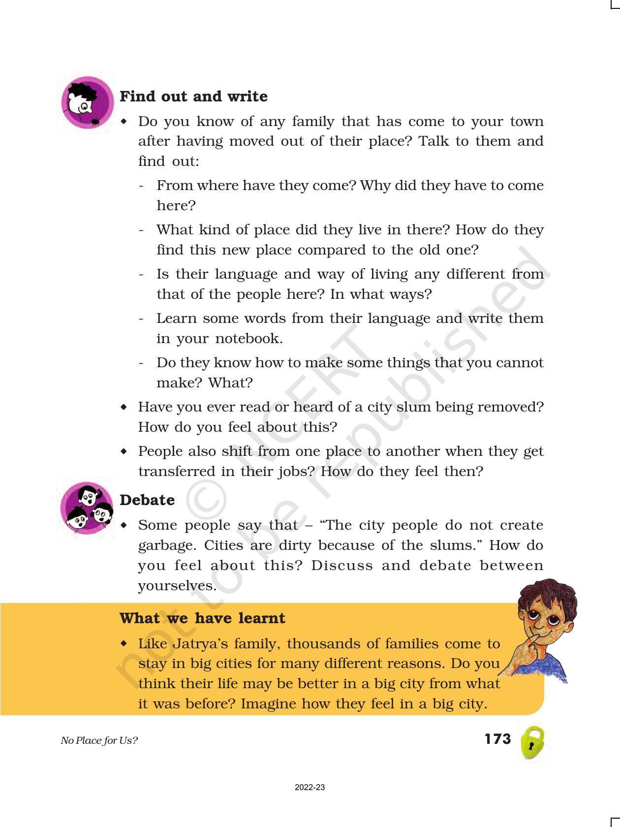 NCERT Book for Class 5 EVS Chapter 18 No Place for Us? - Page 9