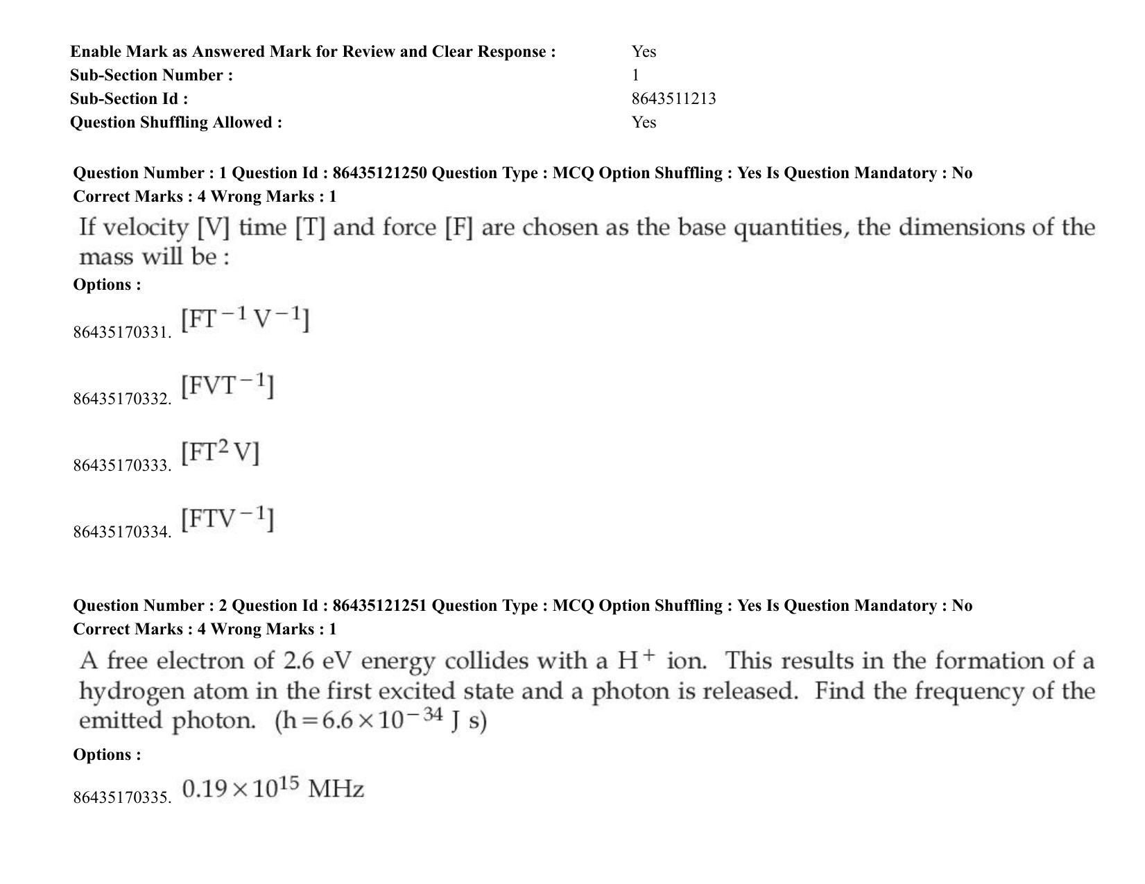 JEE Mains 2021: BTech (Shift 2) 31-08-2021 Question Paper - Page 2