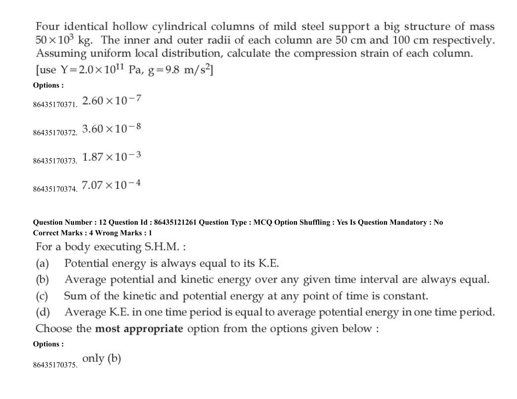 JEE Mains 2021: BTech (Shift 2) 31-08-2021 Question Paper - Page 10