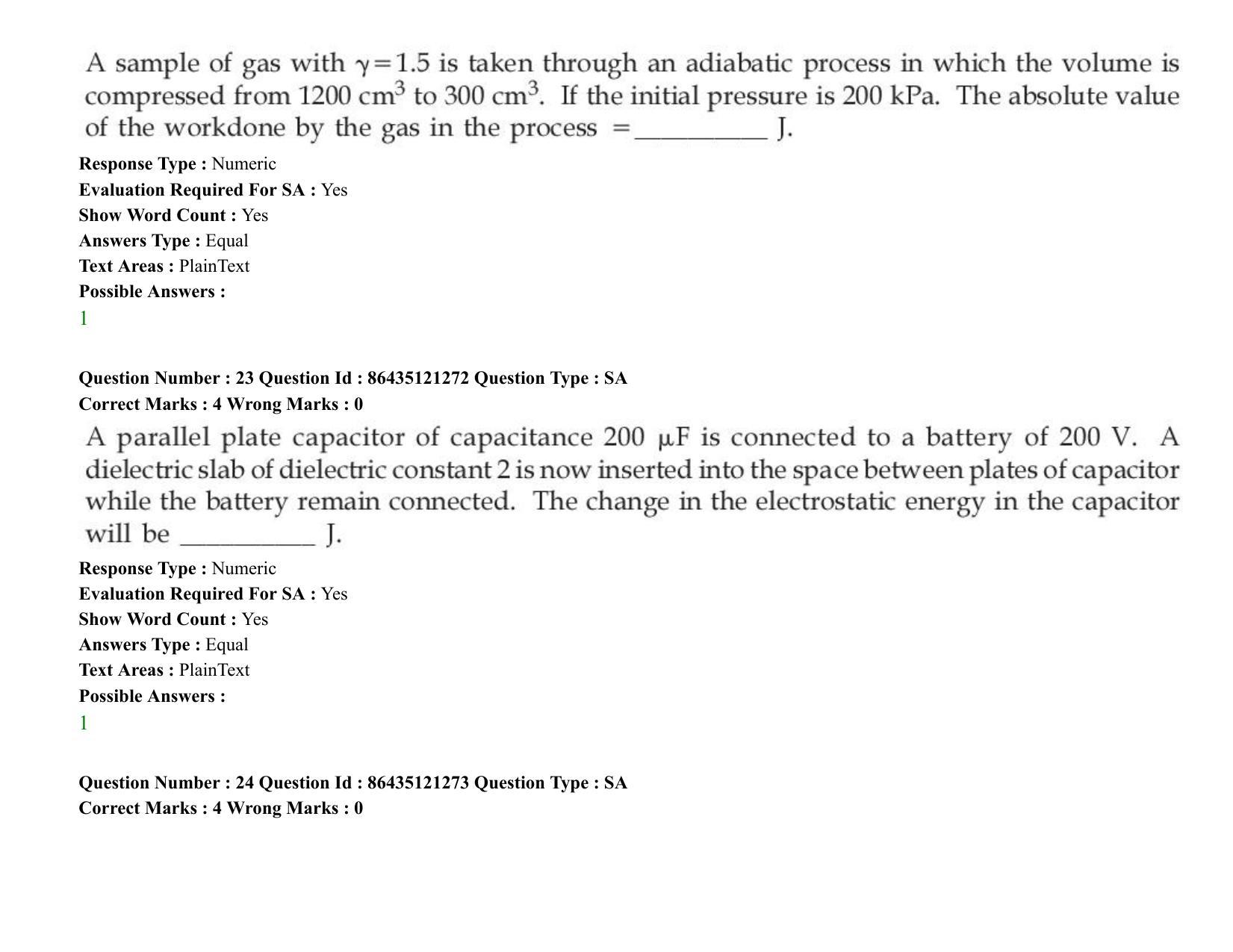JEE Mains 2021: BTech (Shift 2) 31-08-2021 Question Paper - Page 20