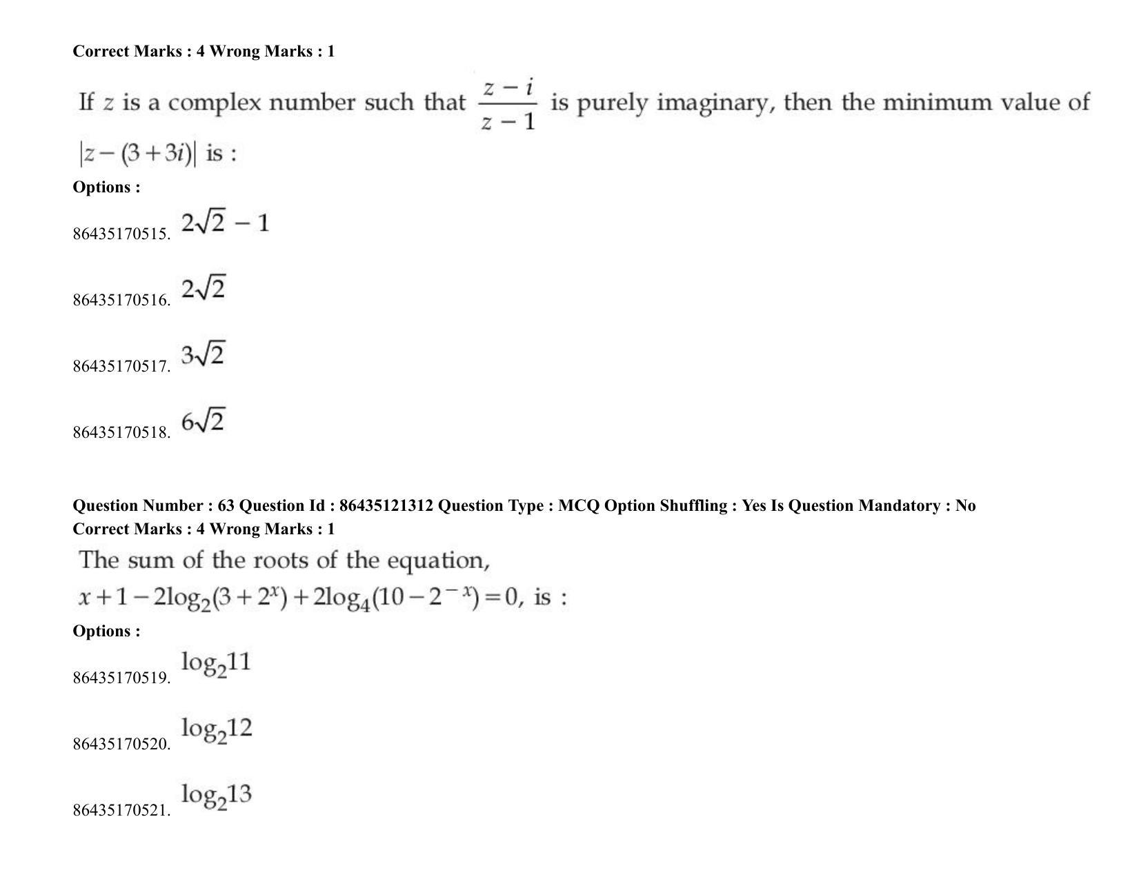 JEE Mains 2021: BTech (Shift 2) 31-08-2021 Question Paper - Page 50