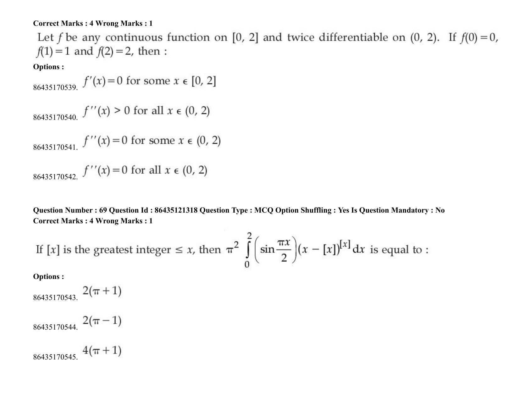 JEE Mains 2021: BTech (Shift 2) 31-08-2021 Question Paper - Page 54