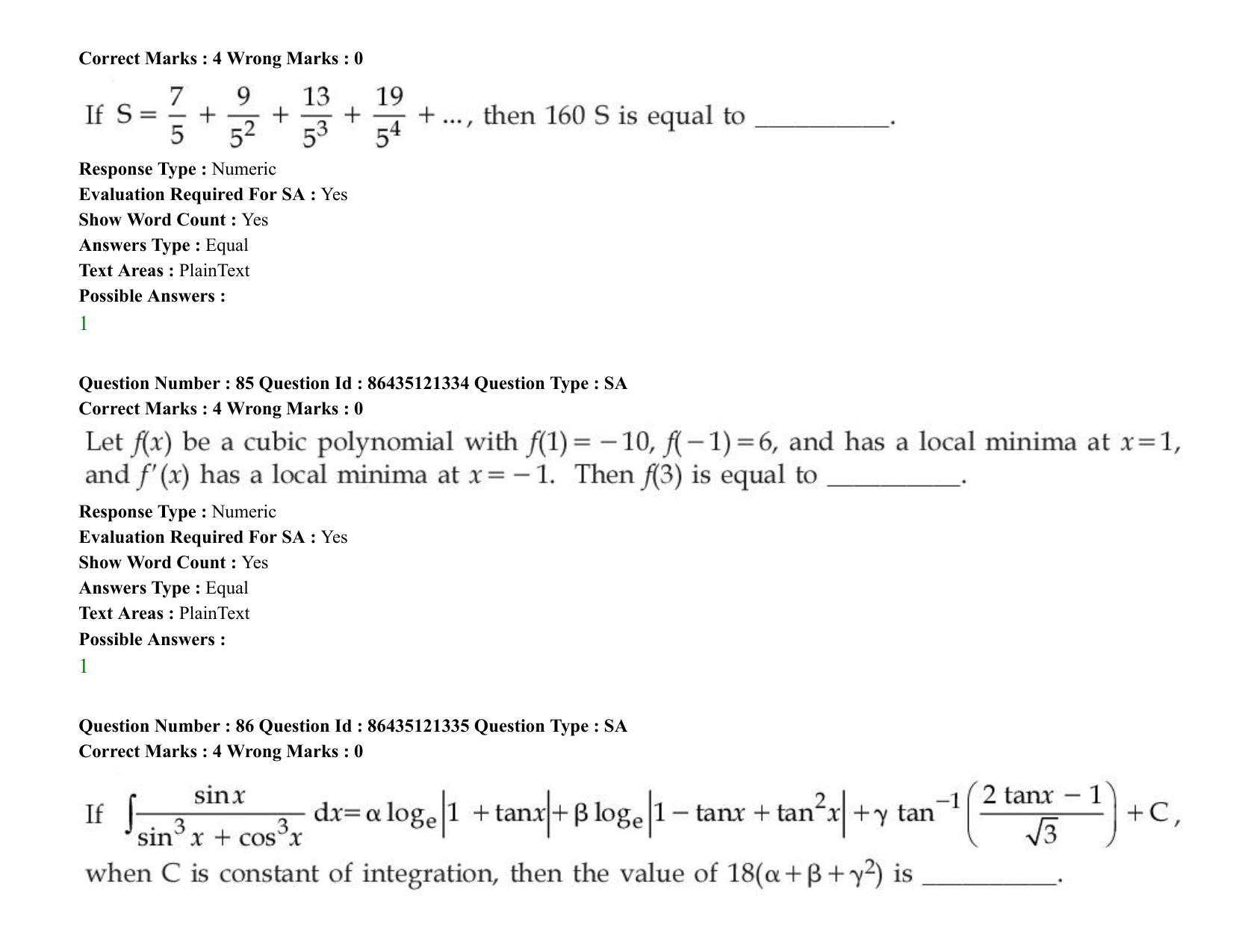 JEE Mains 2021: BTech (Shift 2) 31-08-2021 Question Paper - Page 65