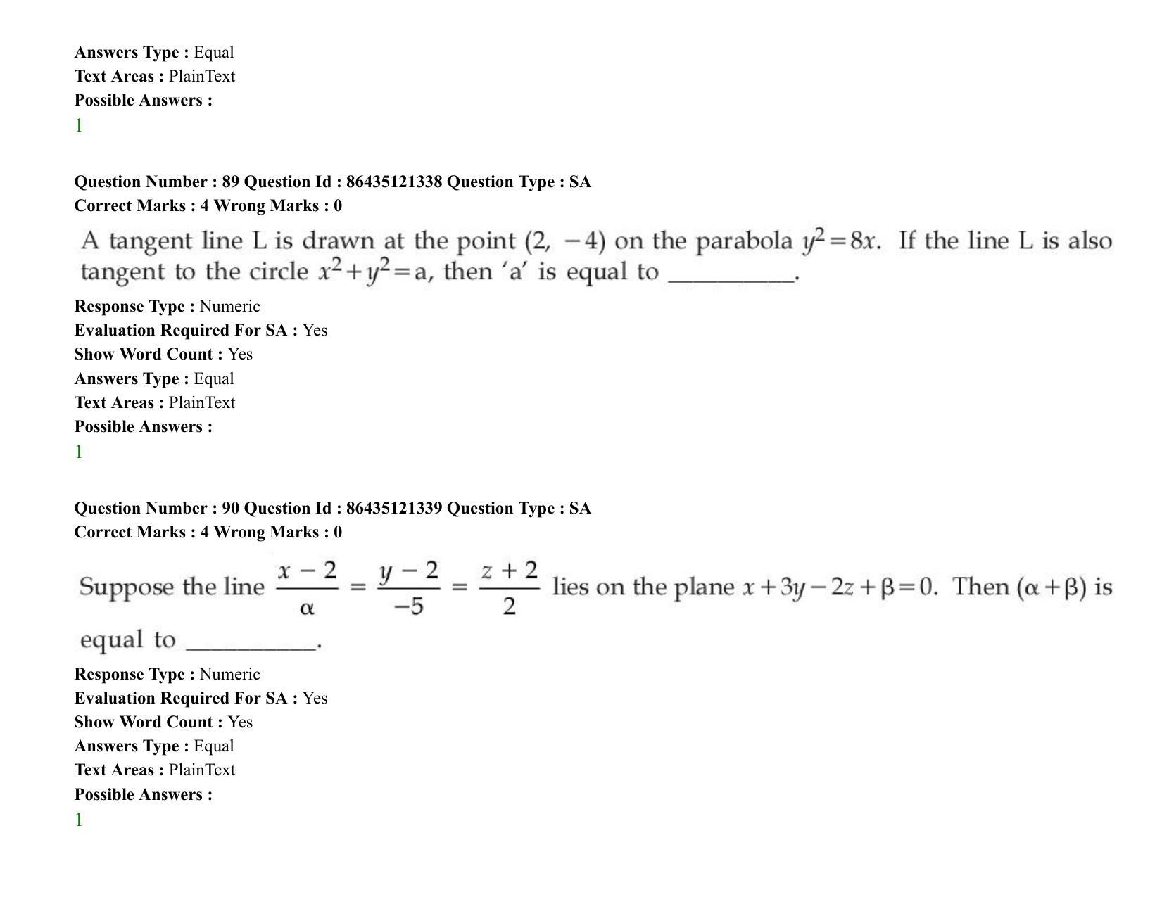 JEE Mains 2021: BTech (Shift 2) 31-08-2021 Question Paper - Page 67