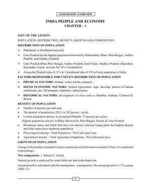 CBSE Worksheets for Class 12 Geography India People and Economy