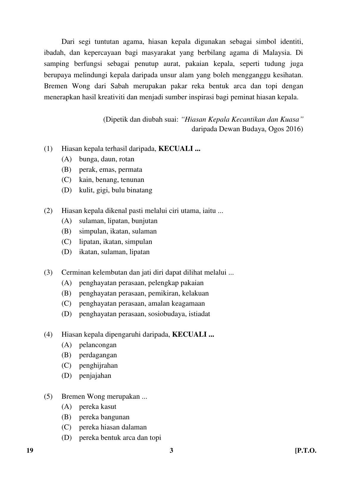 CBSE Class 10 19 (Bahasa Melayu) 2018 Question Paper - Page 3