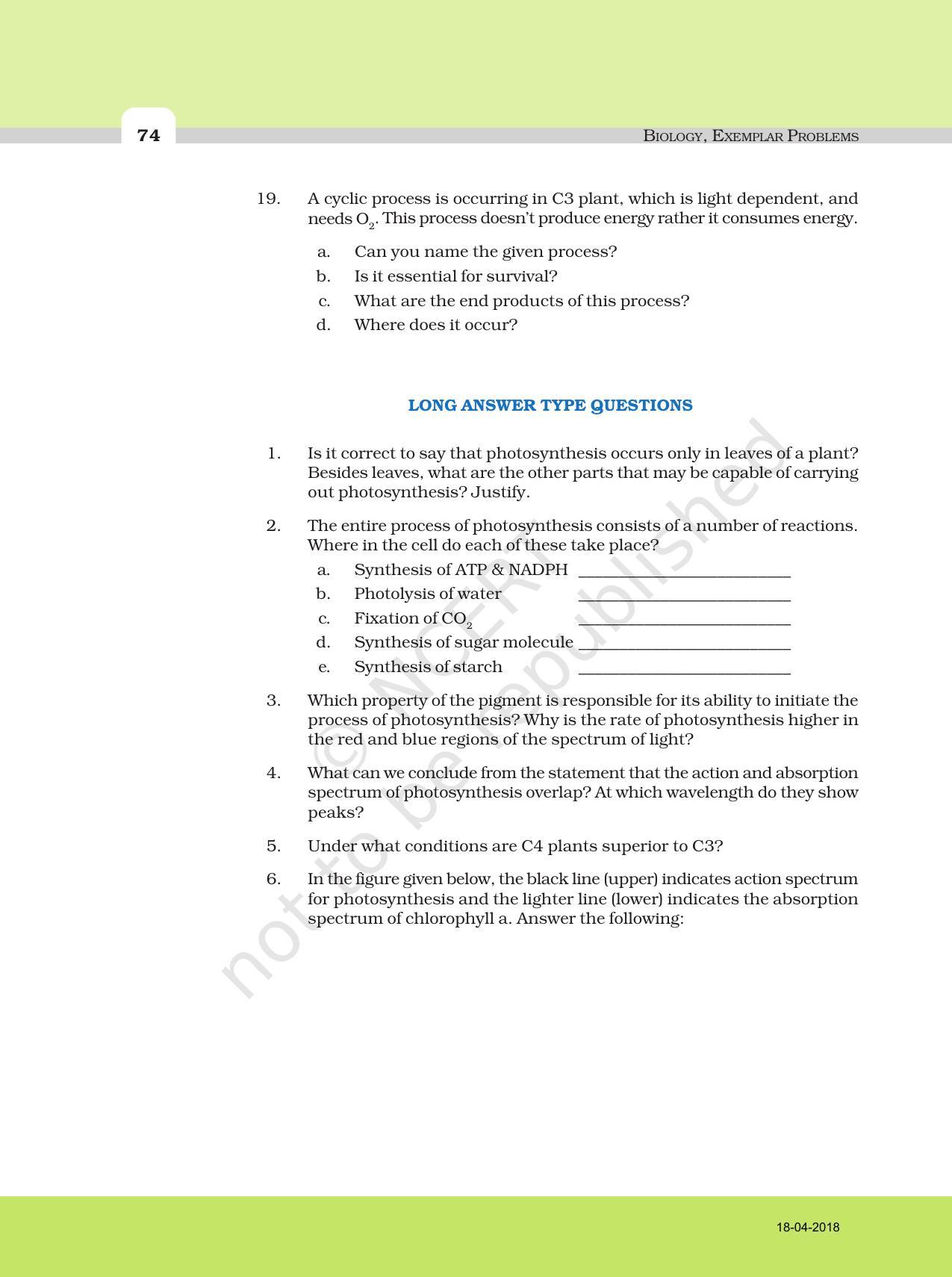 NCERT Exemplar Book for Class 11 Biology: Chapter 13 Photosynthesis in Higher Plants - Page 7