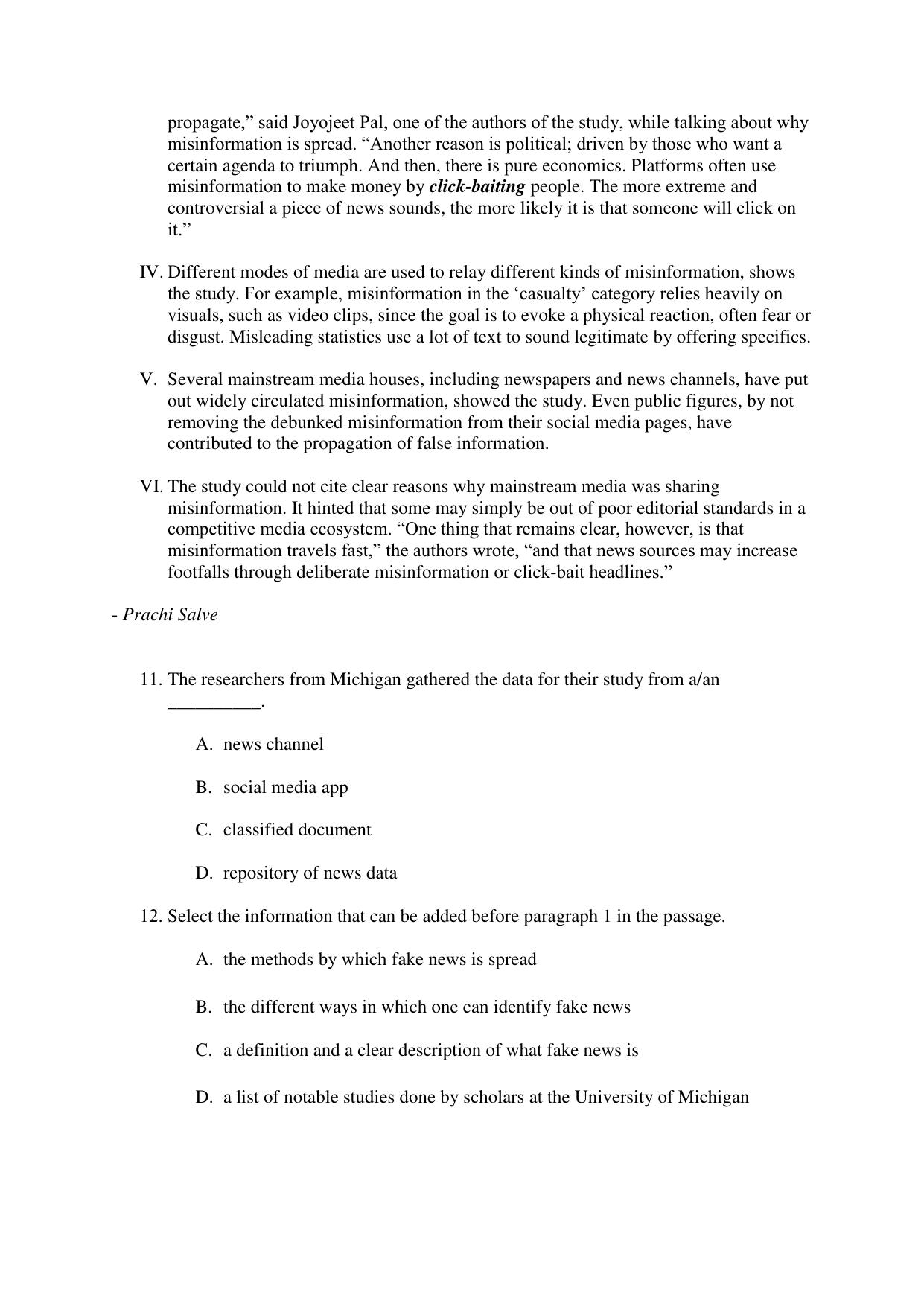 CBSE Class 12 English Core Term 1 Practice Questions 2021-22 - Page 6