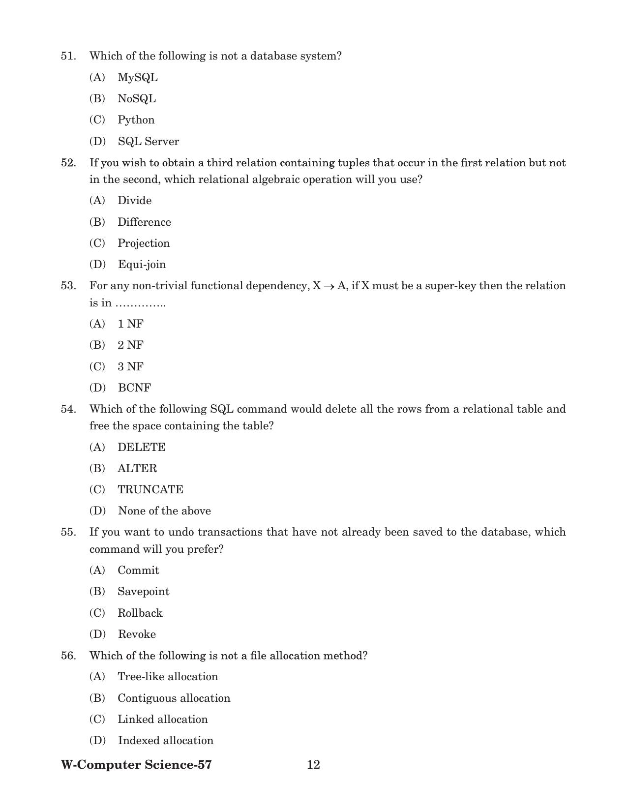 Odisha CPET 2022 COMPUTER SCIENCE Question Paper - Page 12