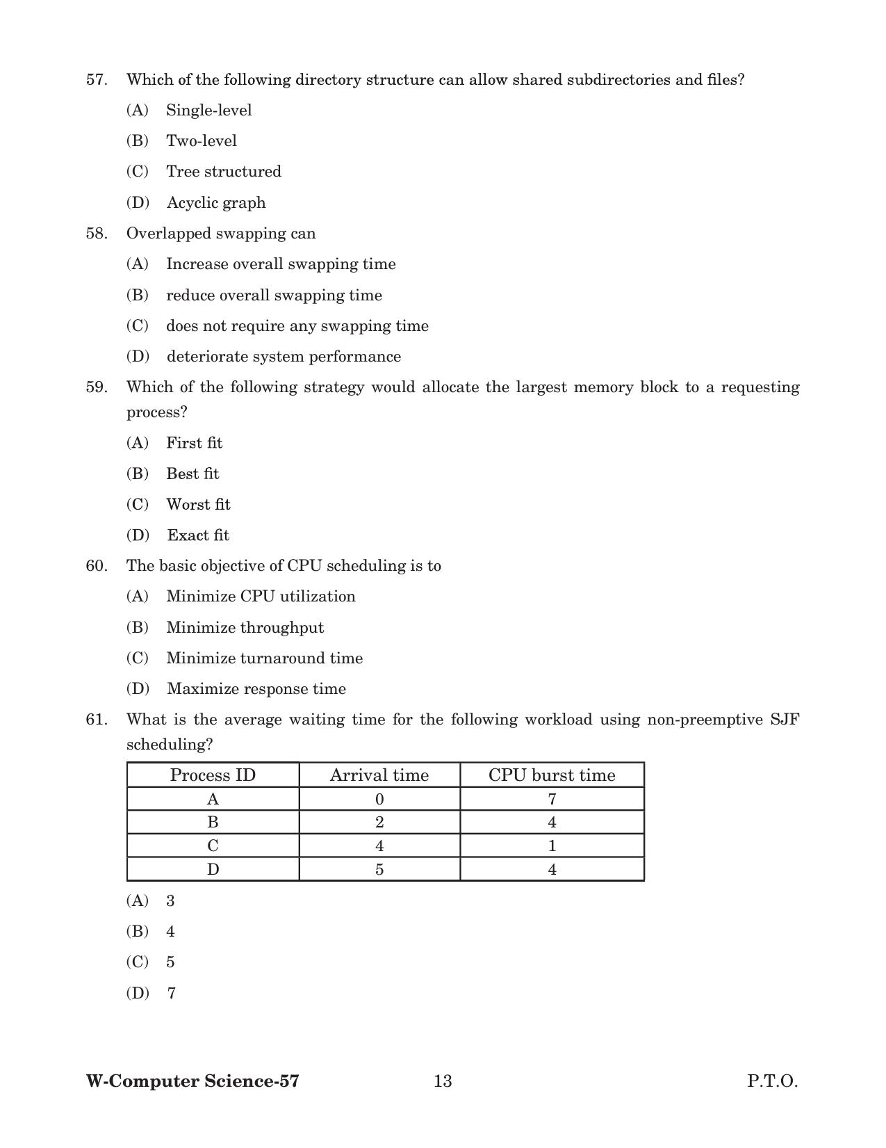 Odisha CPET 2022 COMPUTER SCIENCE Question Paper - Page 13