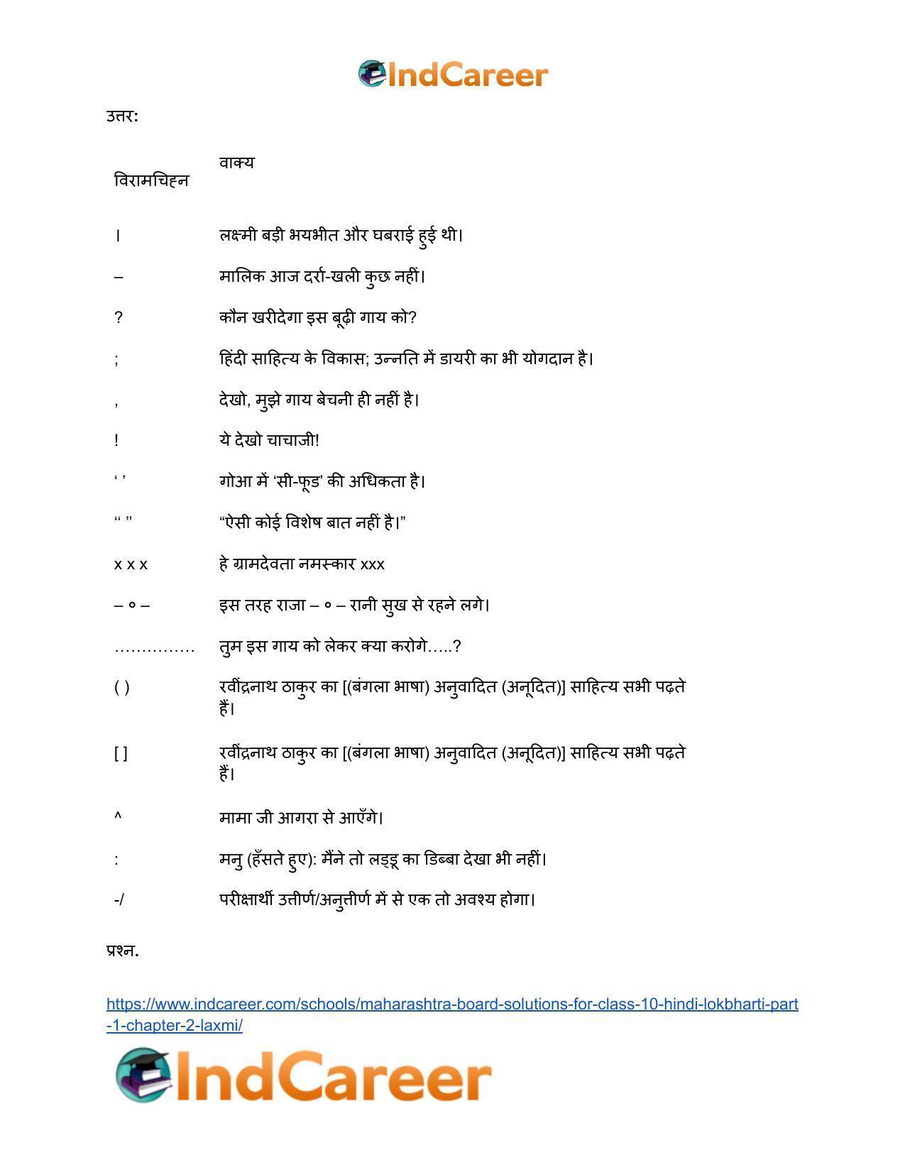 Maharashtra Board Solutions for Class 10- Hindi Lokbharti (Part 1): Chapter 2- लक्ष्मी - Page 9