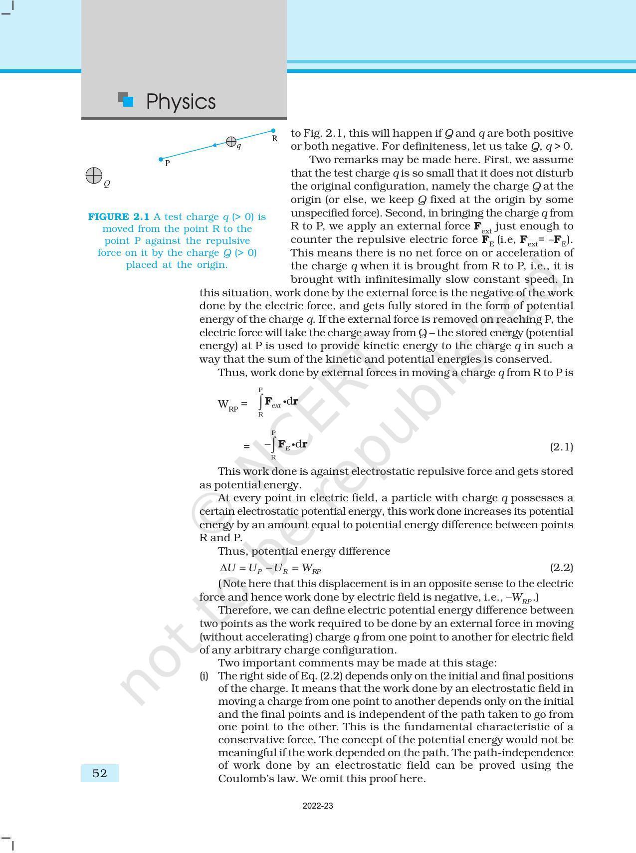 NCERT Book for Class 12 Physics Chapter 2 Electrostatic Potential and Capacitance - Page 2