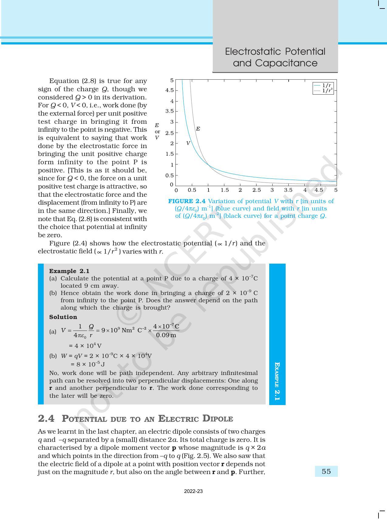 NCERT Book for Class 12 Physics Chapter 2 Electrostatic Potential and Capacitance - Page 5