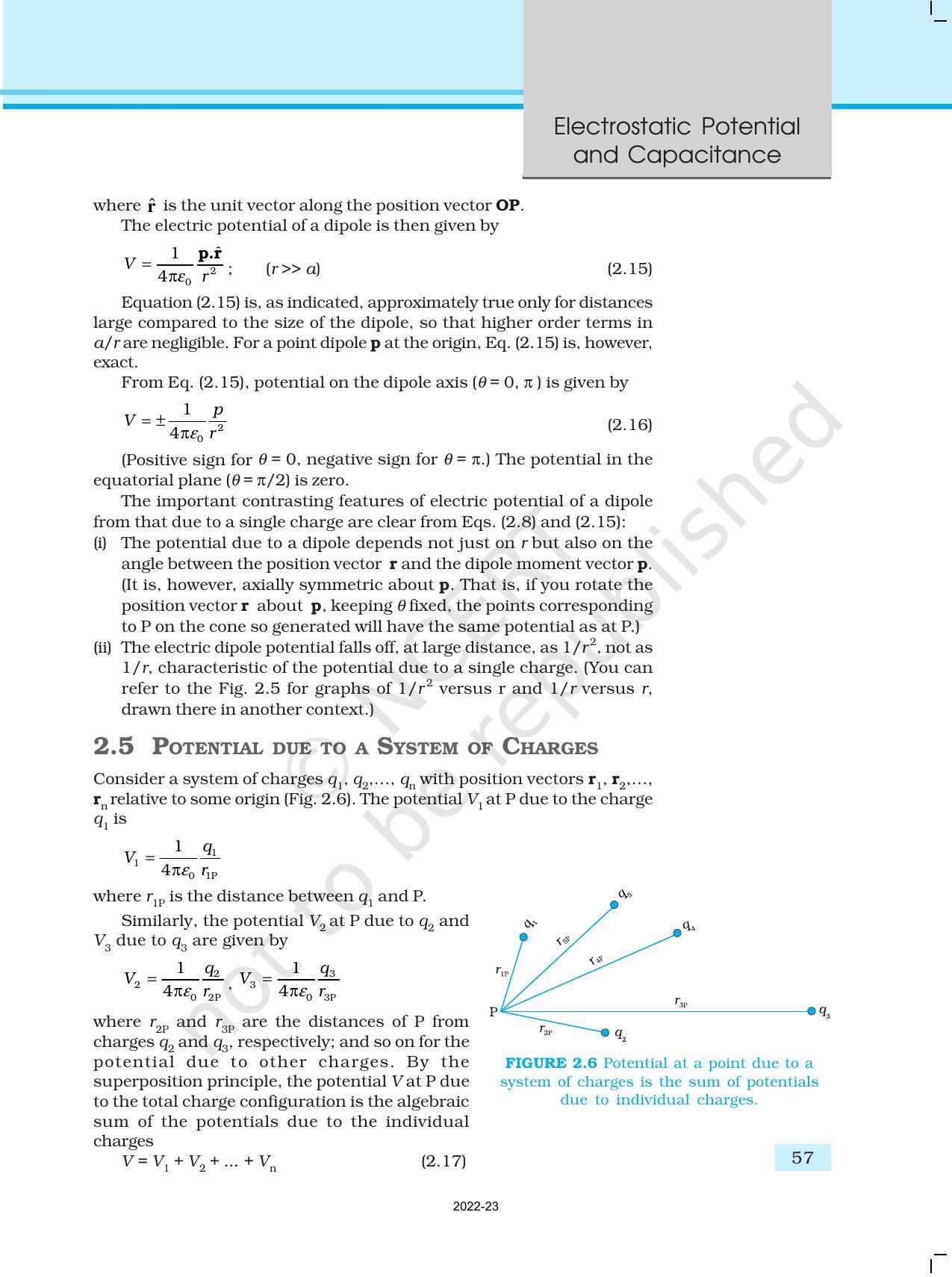 NCERT Book for Class 12 Physics Chapter 2 Electrostatic Potential and Capacitance - Page 7