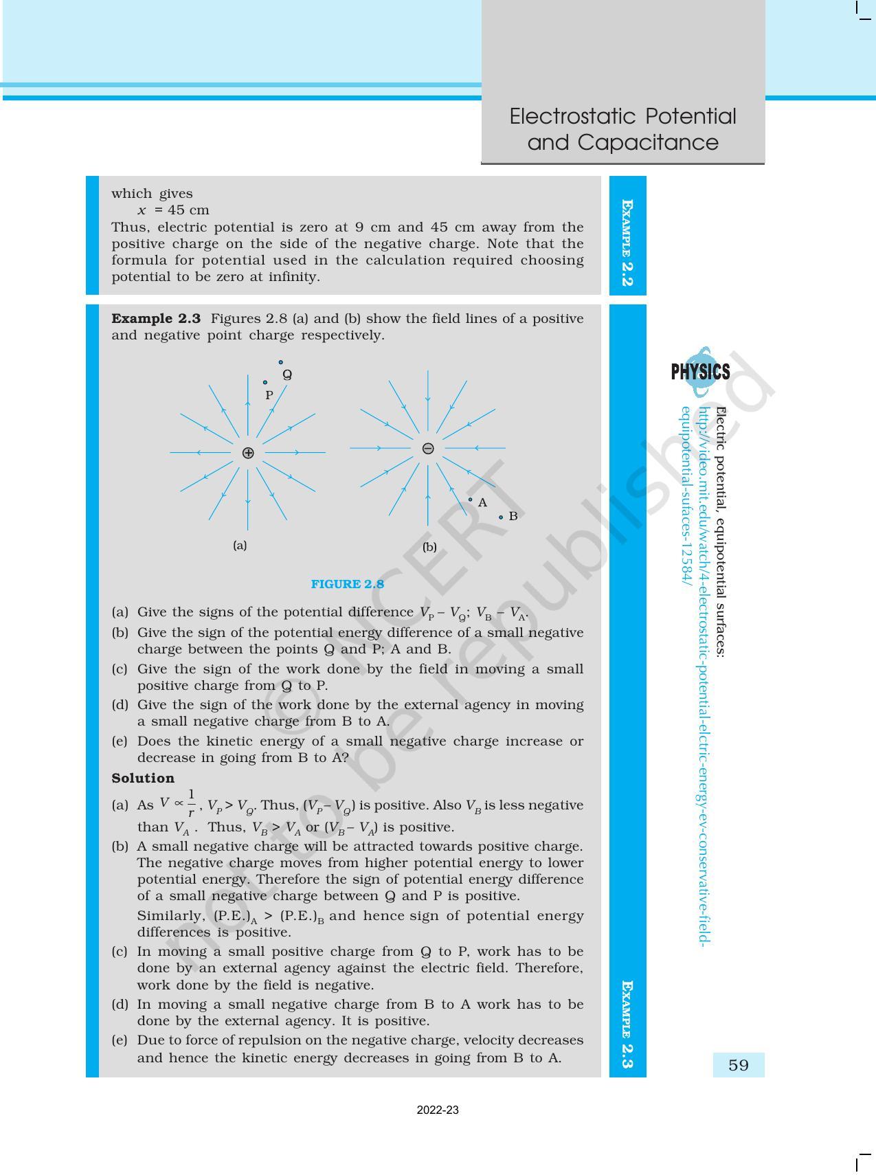 NCERT Book for Class 12 Physics Chapter 2 Electrostatic Potential and Capacitance - Page 9