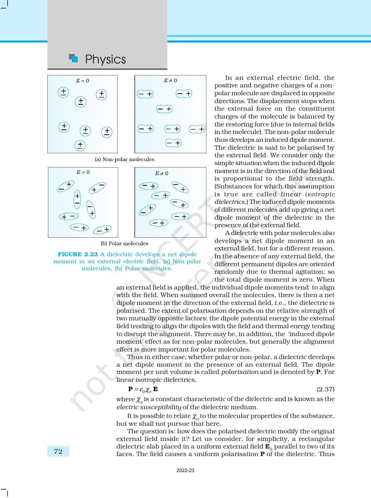 NCERT Book for Class 12 Physics Chapter 2 Electrostatic Potential and Capacitance - Page 22