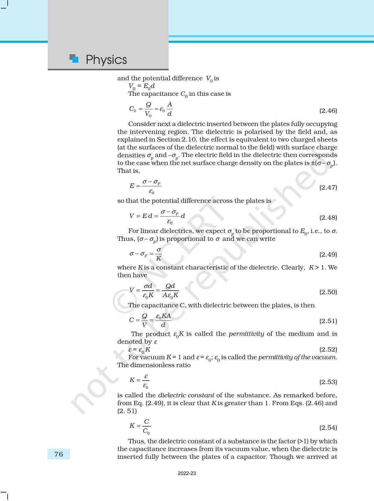 NCERT Book for Class 12 Physics Chapter 2 Electrostatic Potential and Capacitance - Page 26