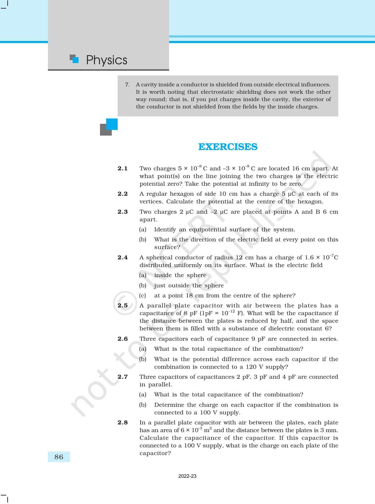 NCERT Book for Class 12 Physics Chapter 2 Electrostatic Potential and Capacitance - Page 36