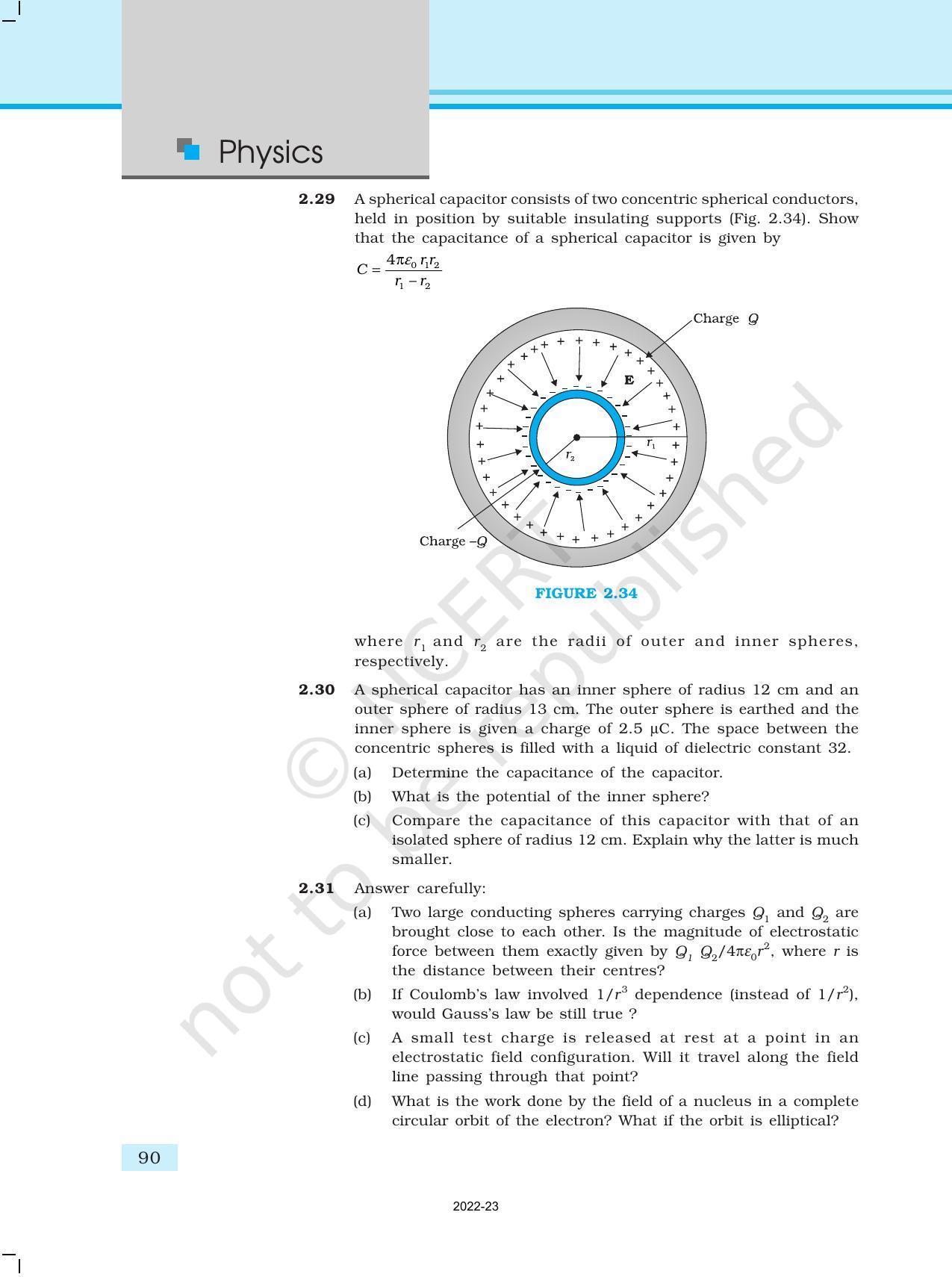 NCERT Book for Class 12 Physics Chapter 2 Electrostatic Potential and Capacitance - Page 40