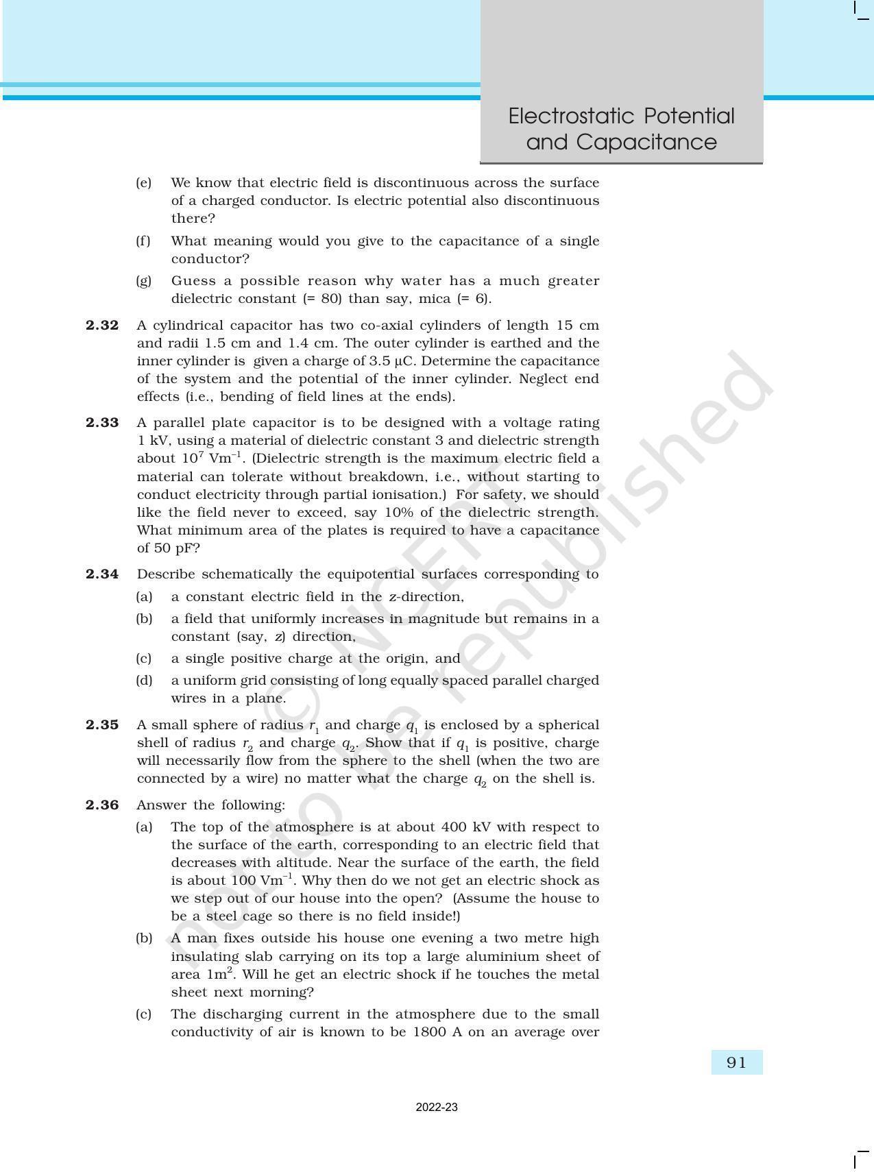 NCERT Book for Class 12 Physics Chapter 2 Electrostatic Potential and Capacitance - Page 41