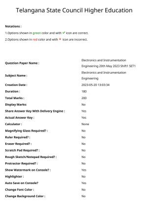 TS ECET 2023 Electronics and Instrumentation Engineering Question Paper