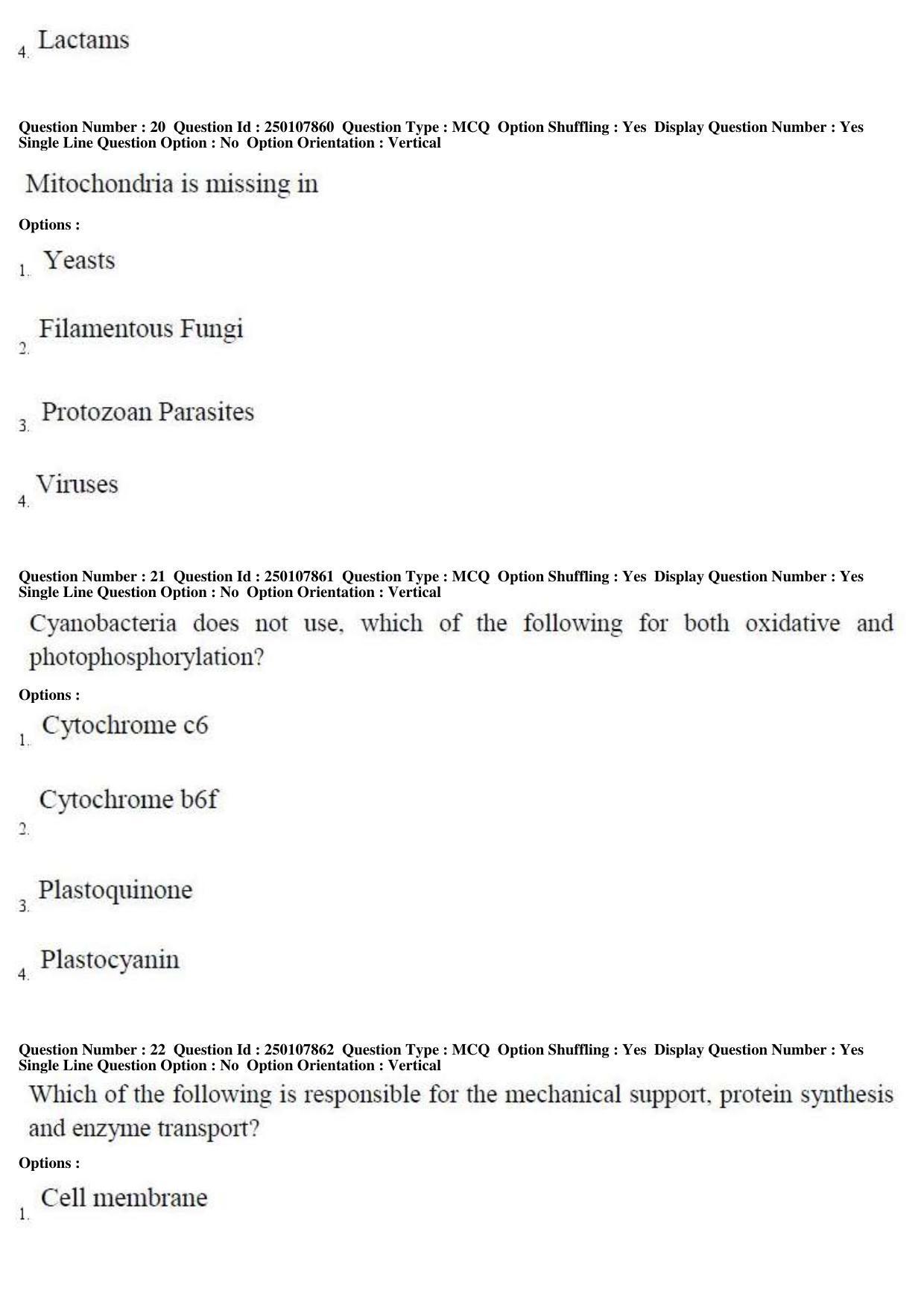 TS PGECET 2019: Bio Technology Question Papers - Page 9