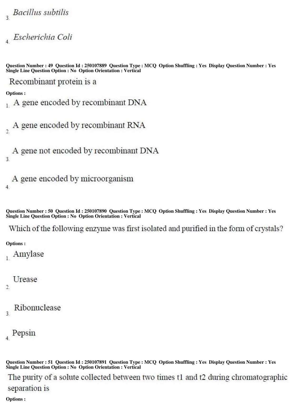 TS PGECET 2019: Bio Technology Question Papers - Page 20