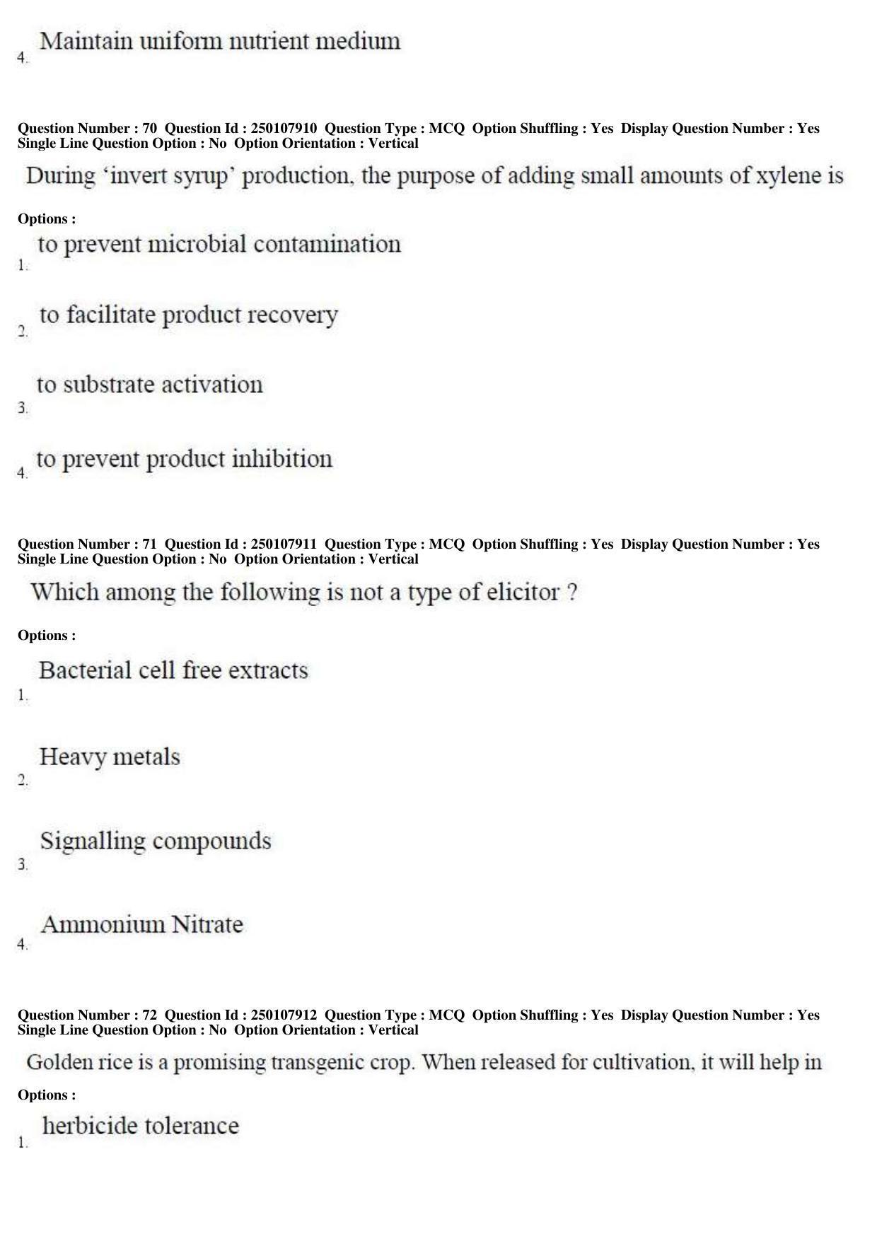 TS PGECET 2019: Bio Technology Question Papers - Page 28