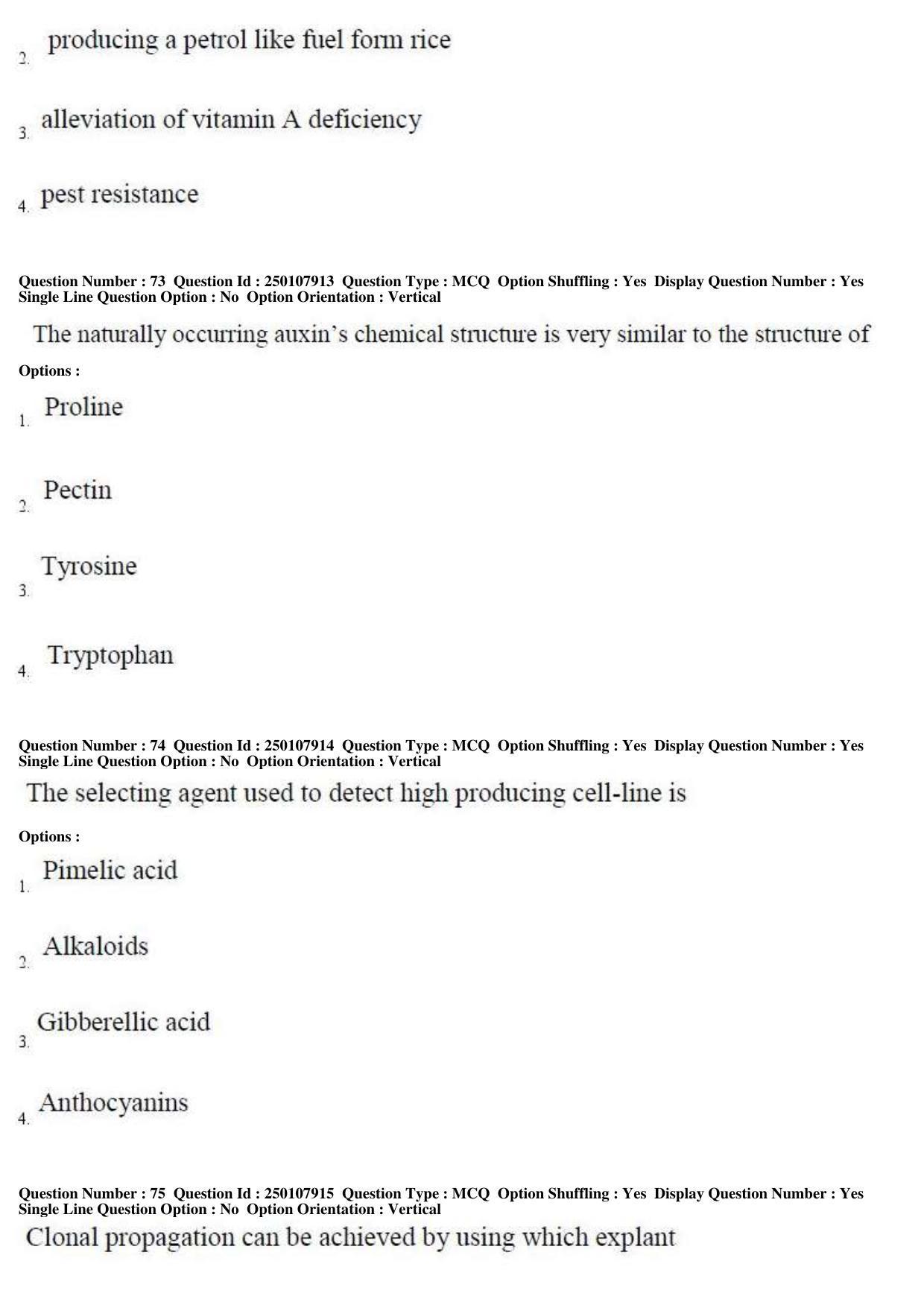 TS PGECET 2019: Bio Technology Question Papers - Page 29