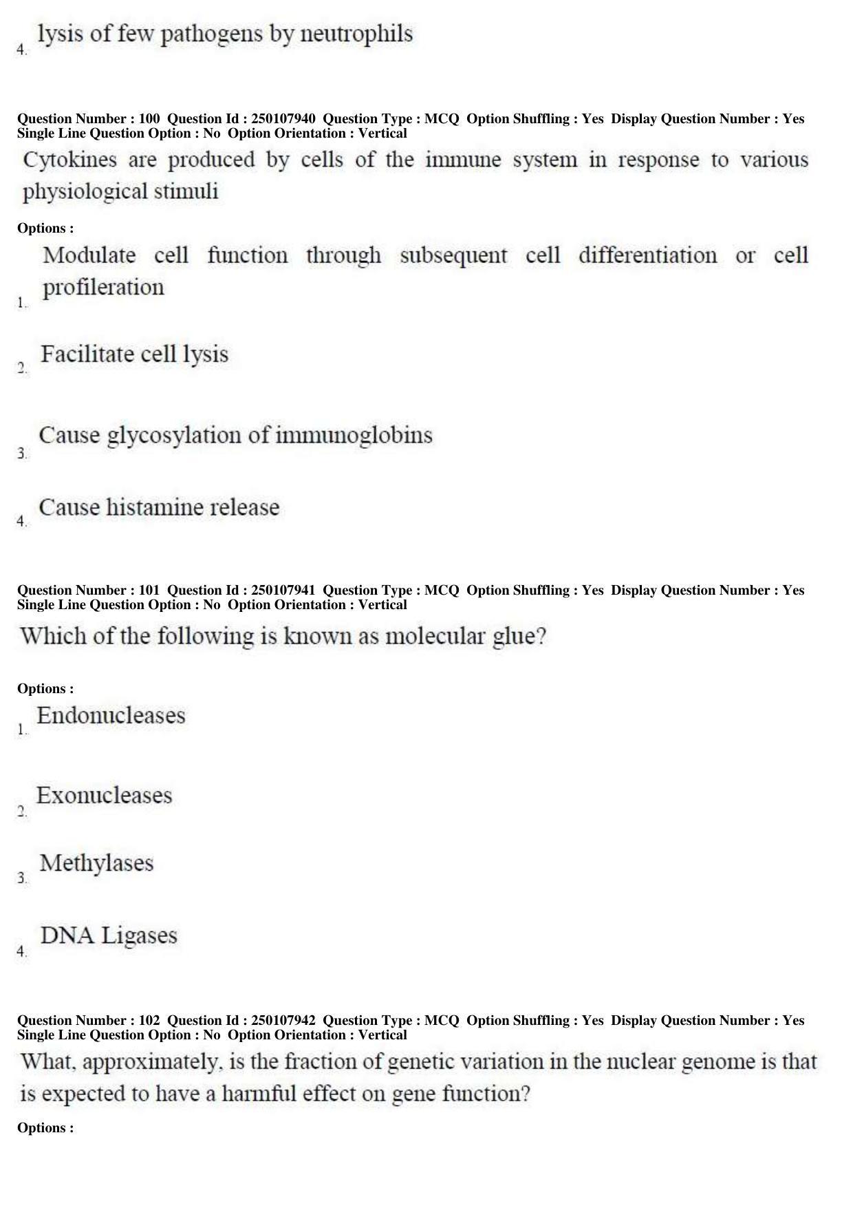 TS PGECET 2019: Bio Technology Question Papers - Page 39