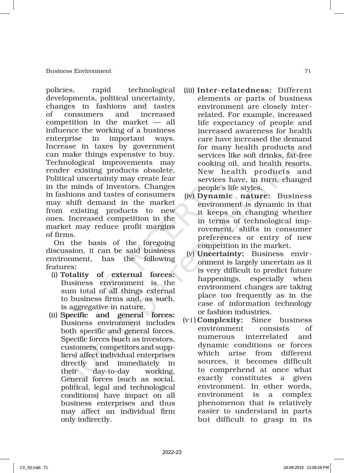 NCERT Book for Class 12 Business Studies Chapter 3 Business Environment - Page 3