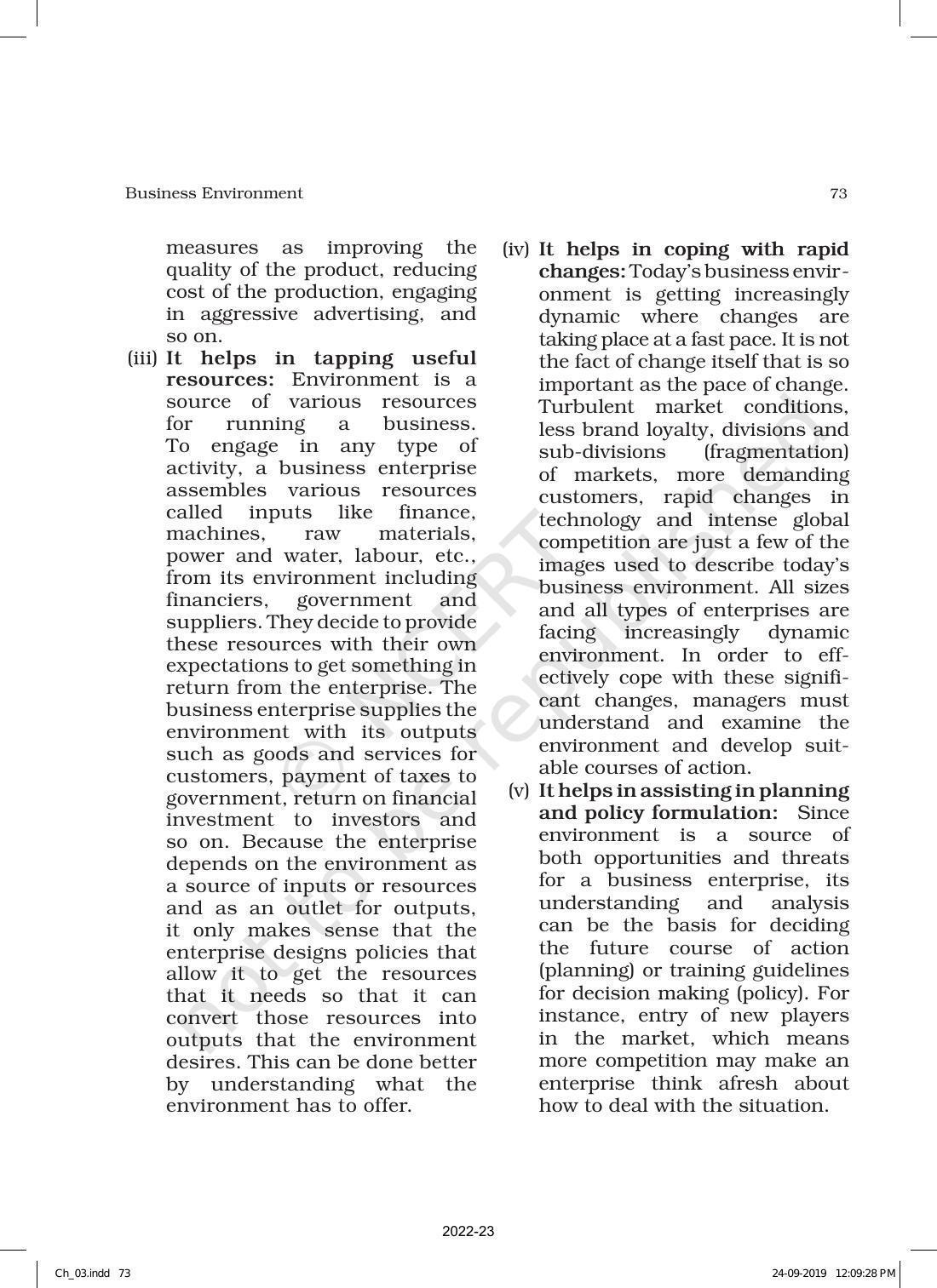 NCERT Book for Class 12 Business Studies Chapter 3 Business Environment - Page 5