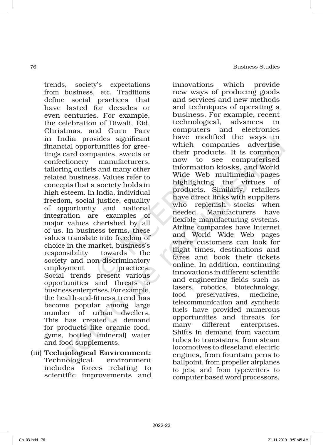 NCERT Book for Class 12 Business Studies Chapter 3 Business Environment - Page 8