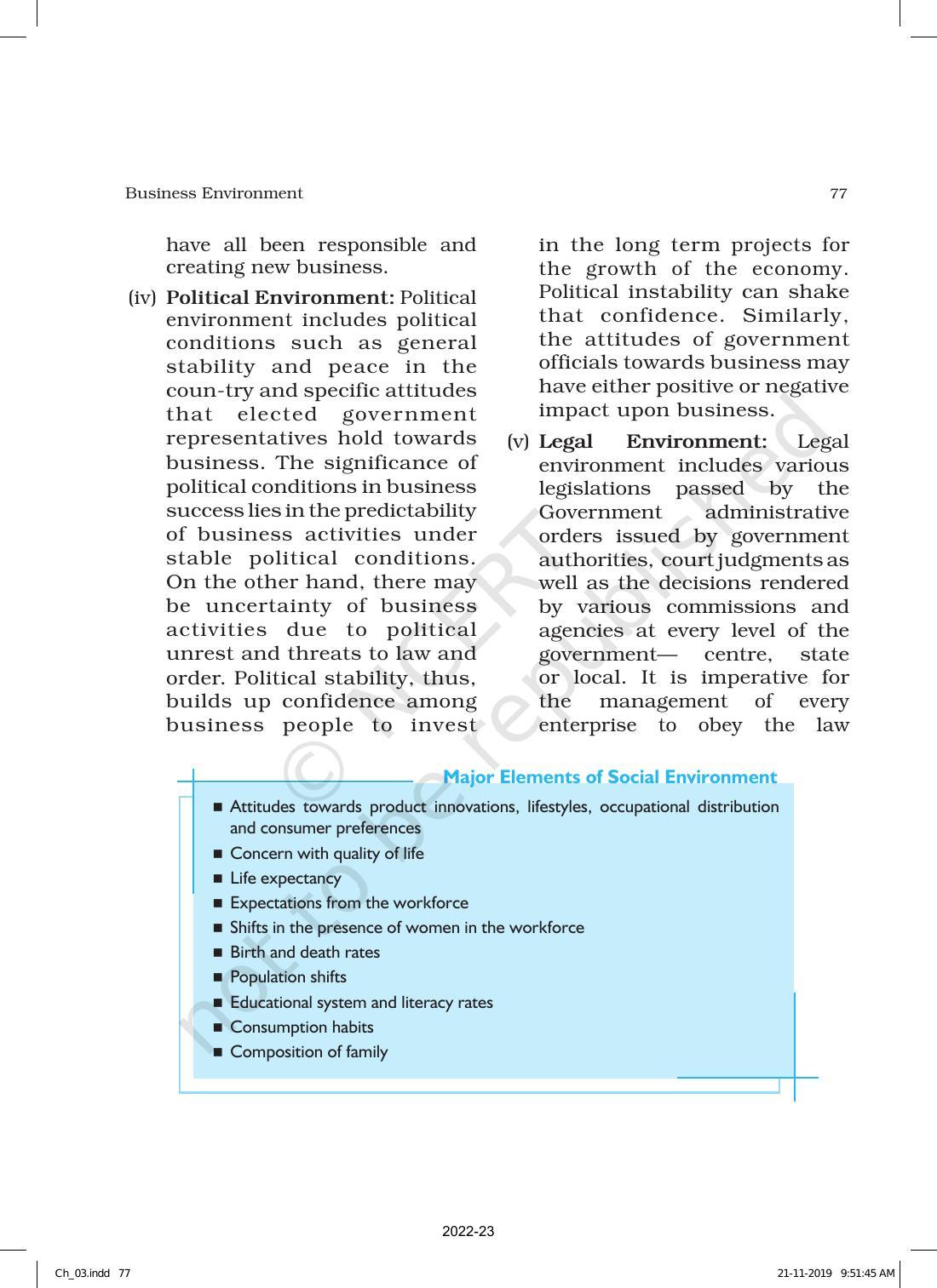 NCERT Book for Class 12 Business Studies Chapter 3 Business Environment - Page 9