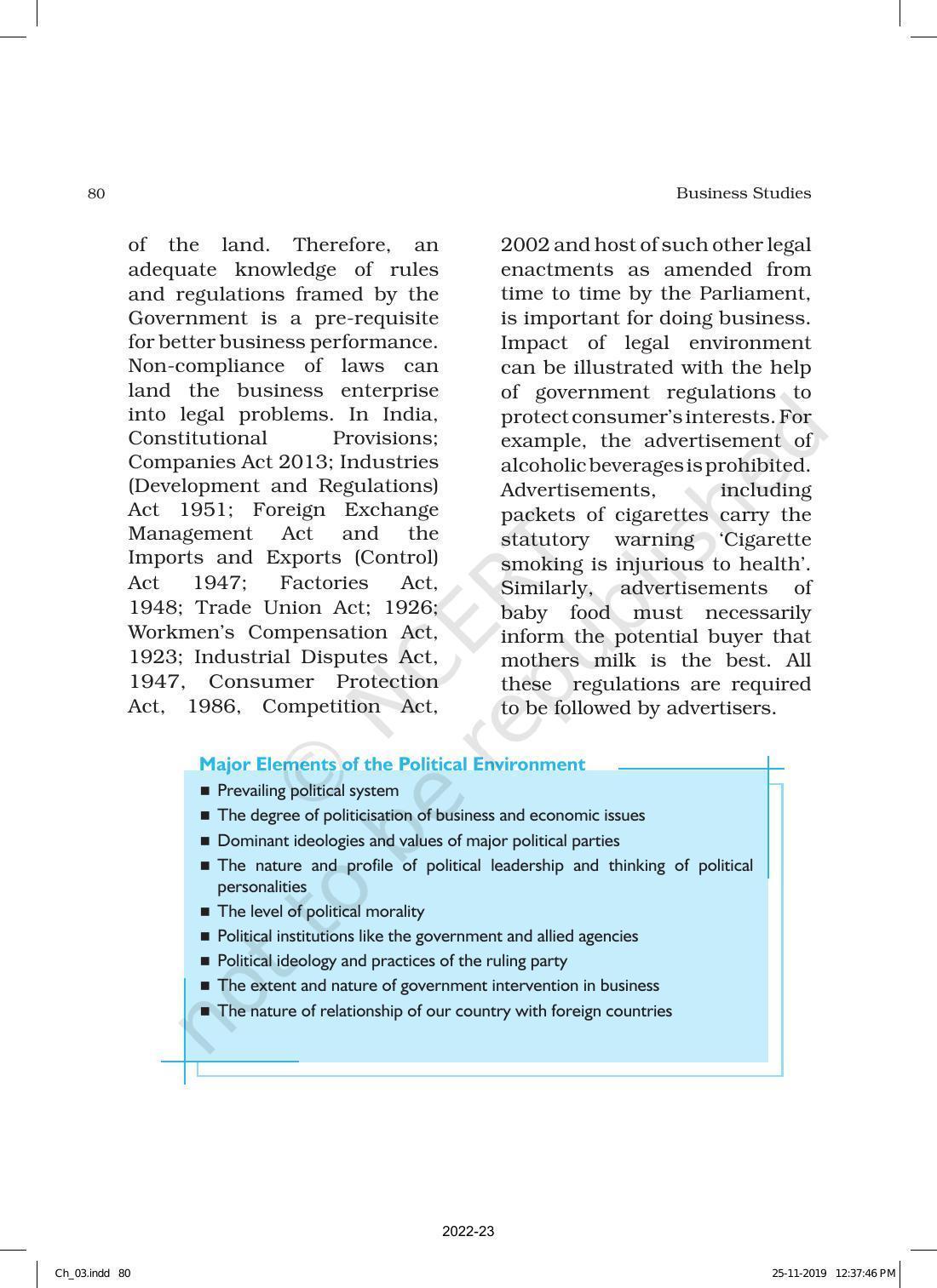 NCERT Book for Class 12 Business Studies Chapter 3 Business Environment - Page 12