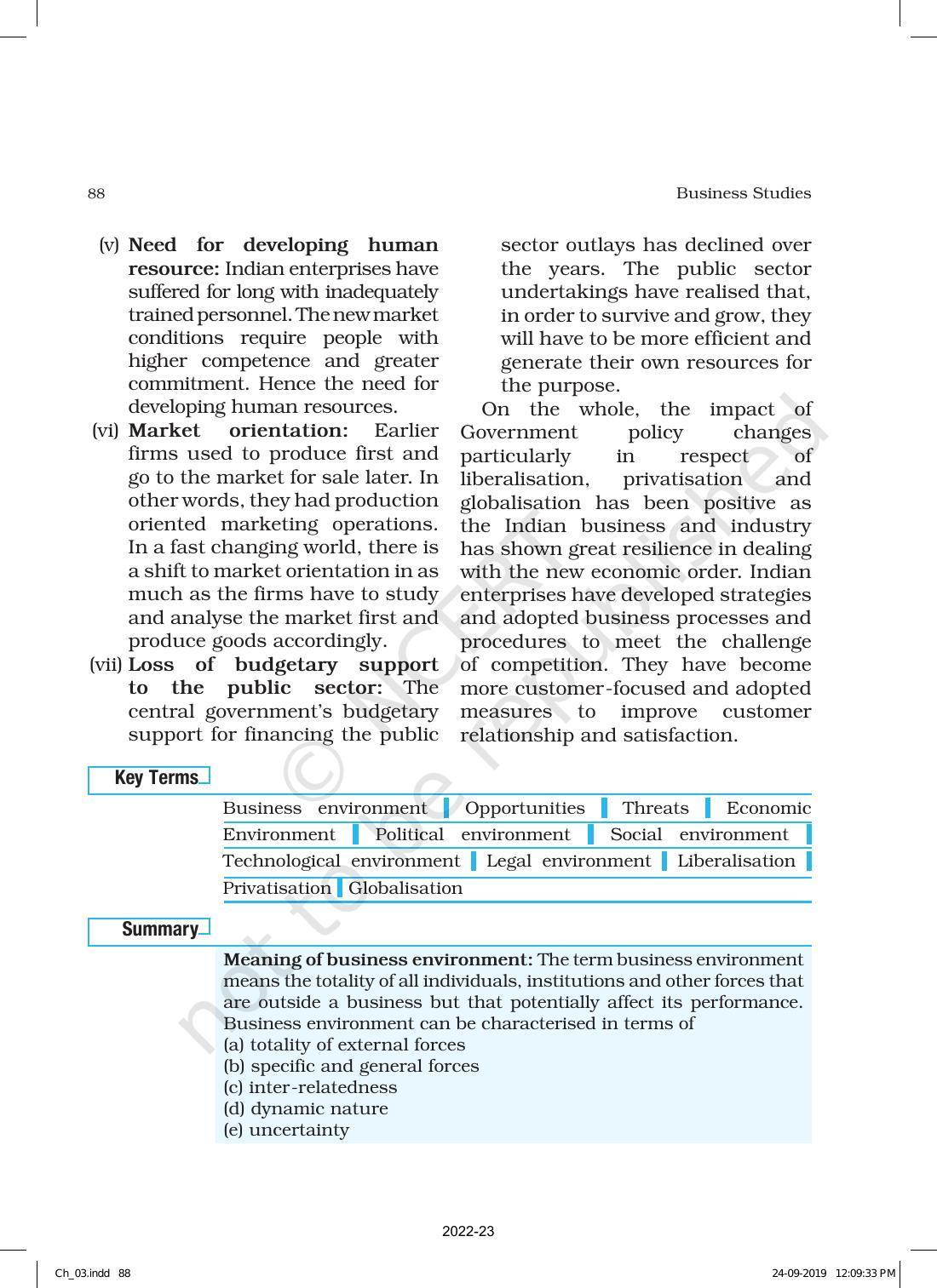 NCERT Book for Class 12 Business Studies Chapter 3 Business Environment - Page 20