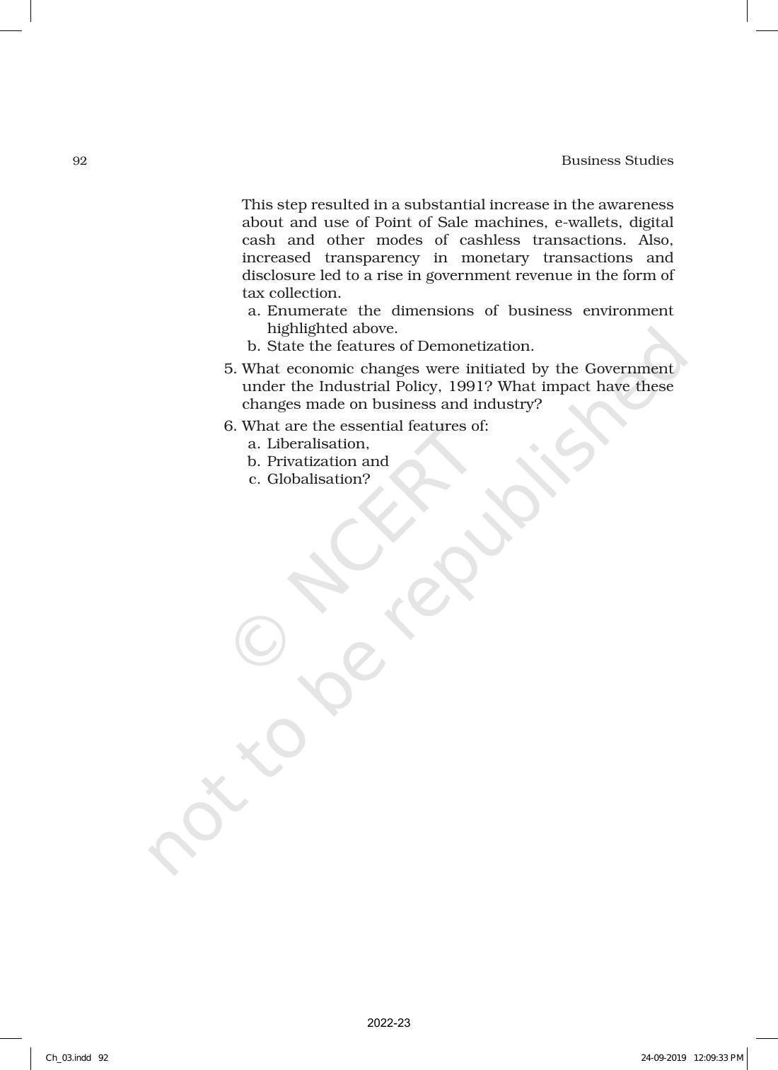NCERT Book for Class 12 Business Studies Chapter 3 Business Environment - Page 24