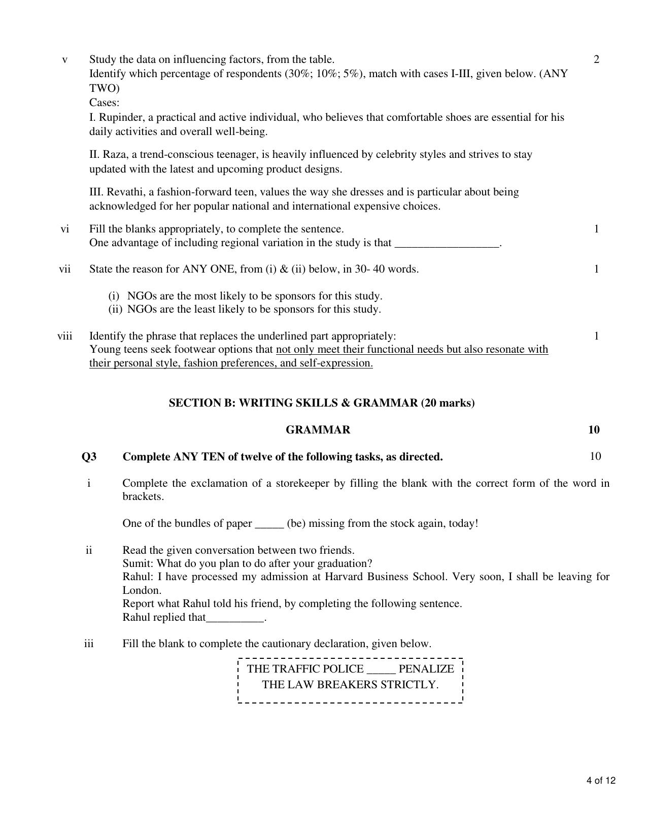 CBSE Class 10 English Language & Literature Practice Questions 2023-24 - Page 4