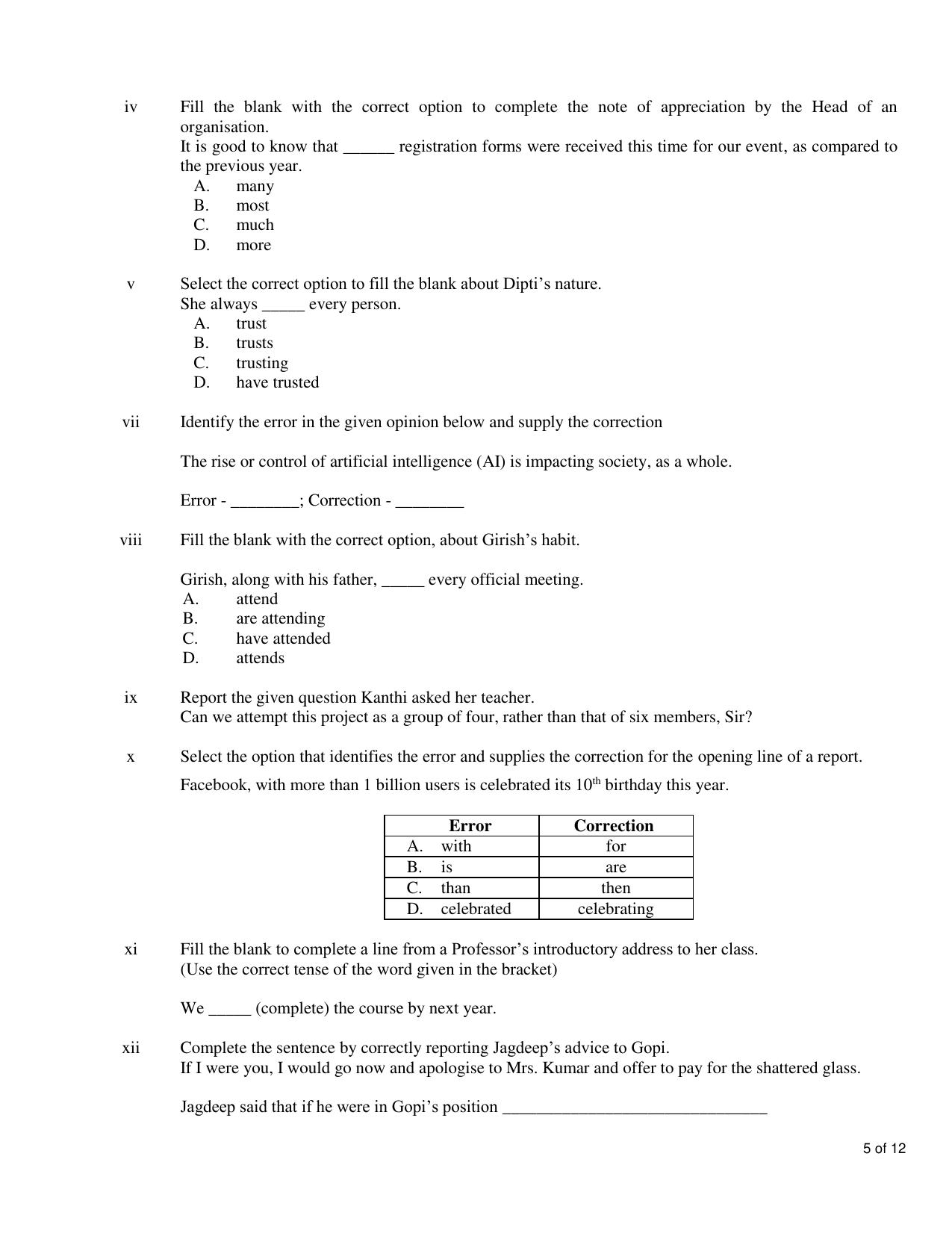 CBSE Class 10 English Language & Literature Practice Questions 2023-24 - Page 5